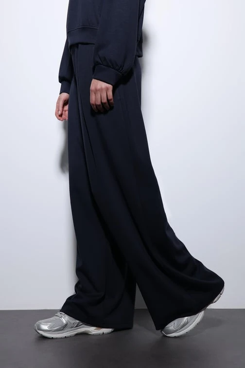 Lacivert Geniş Paça Relaxed Eşofman Altı