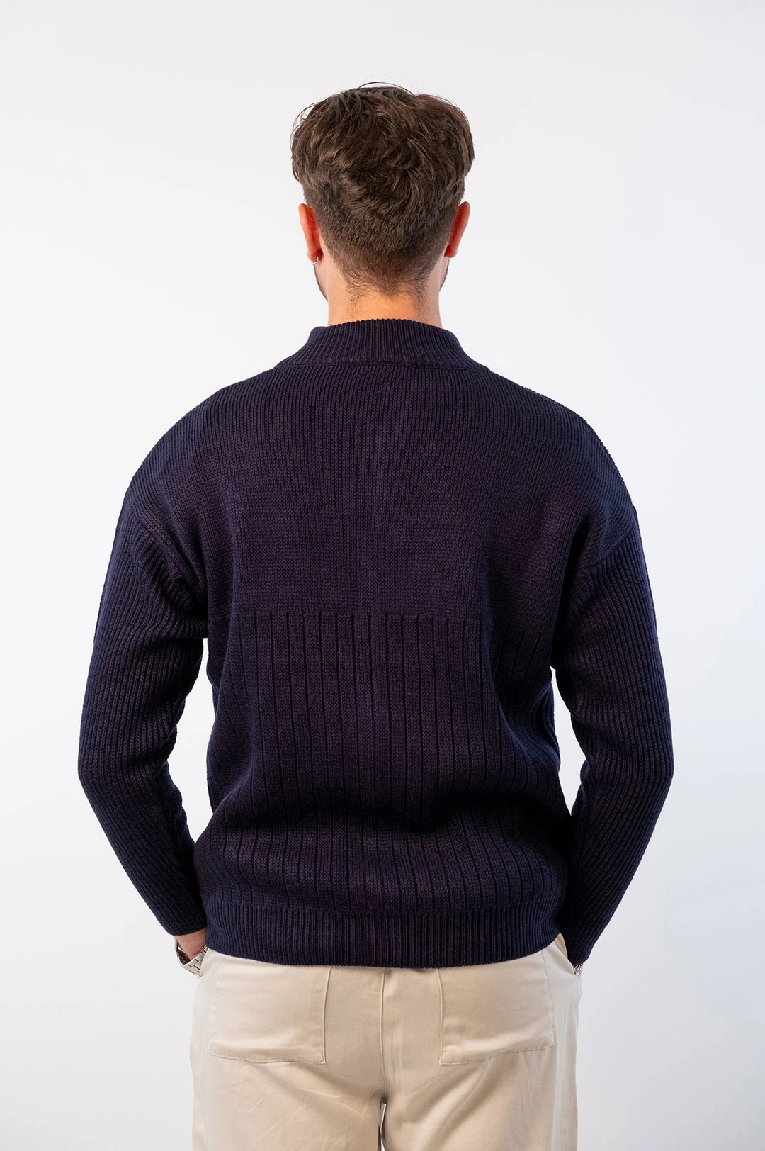 Pamuk Lacivert Örgü Ceket