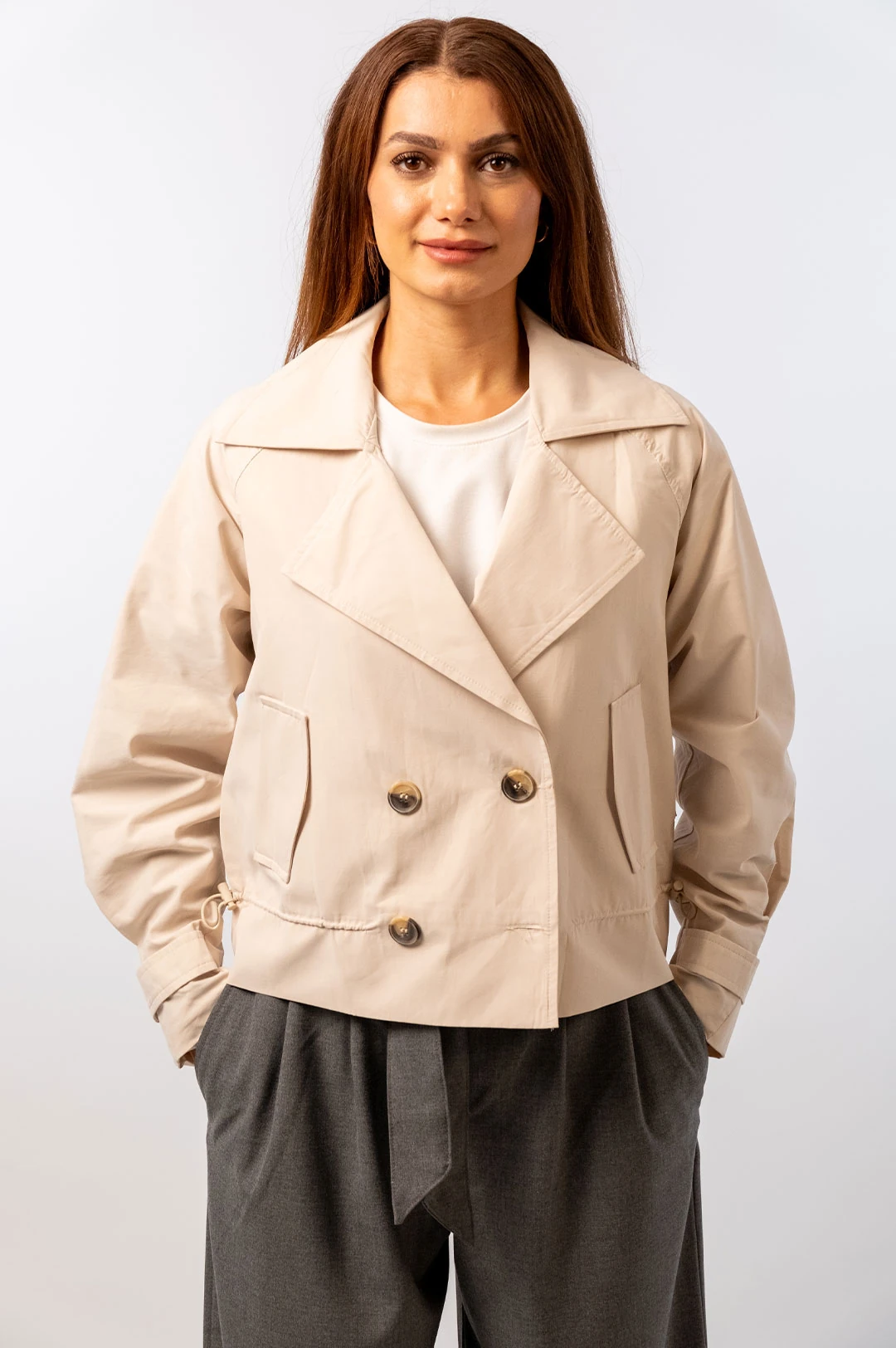 Kısa Trençkot - Camel