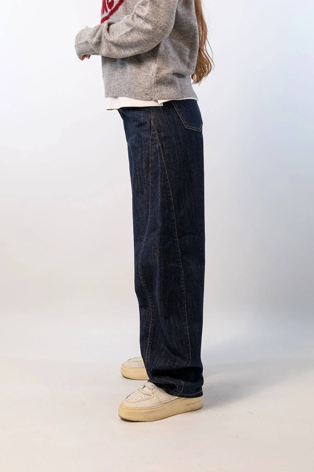 Yüksek Bel Baggy Kot Pantolon Lacivert