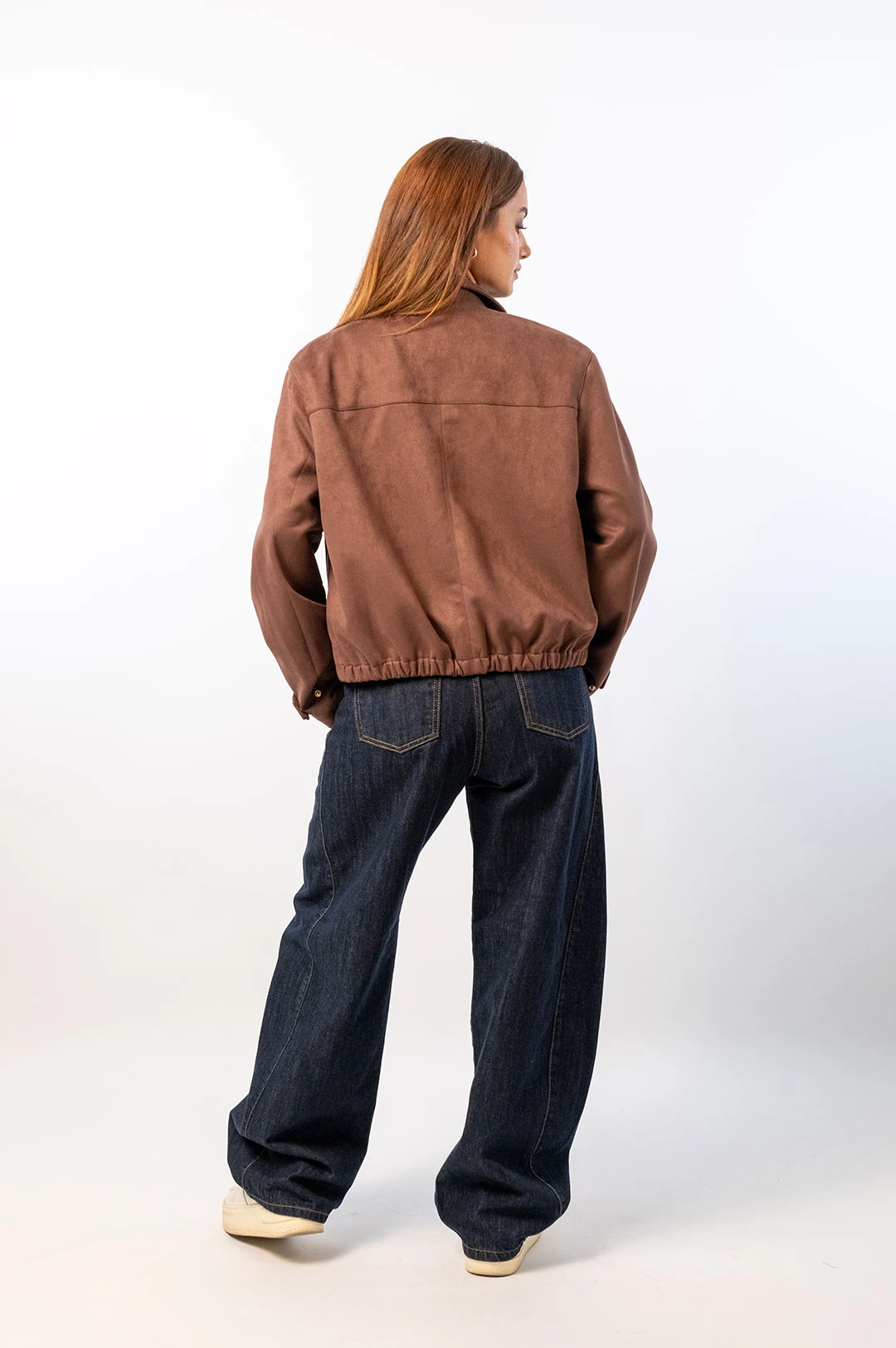 Kahve Süet Görünümlü Bomber Mont