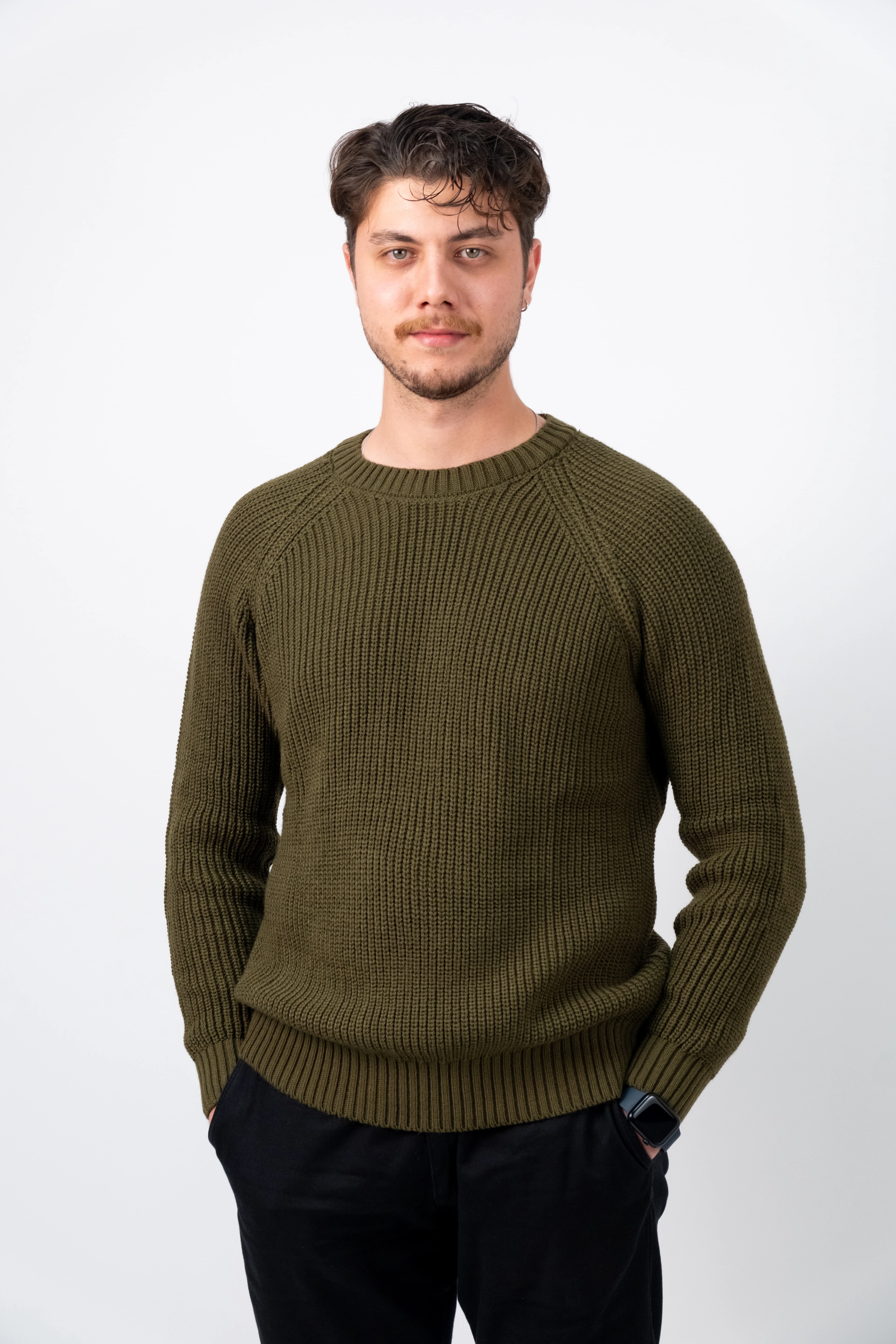 Pamuk Haki Örgü Kazak