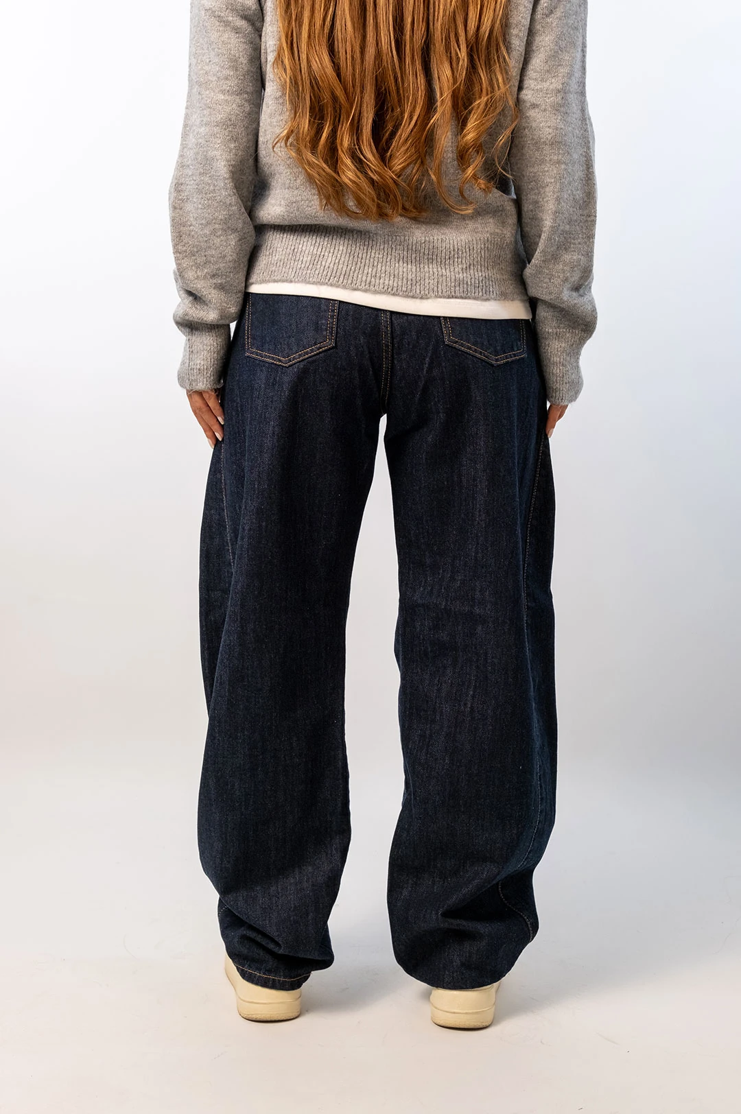 Yüksek Bel Baggy Kot Pantolon Lacivert