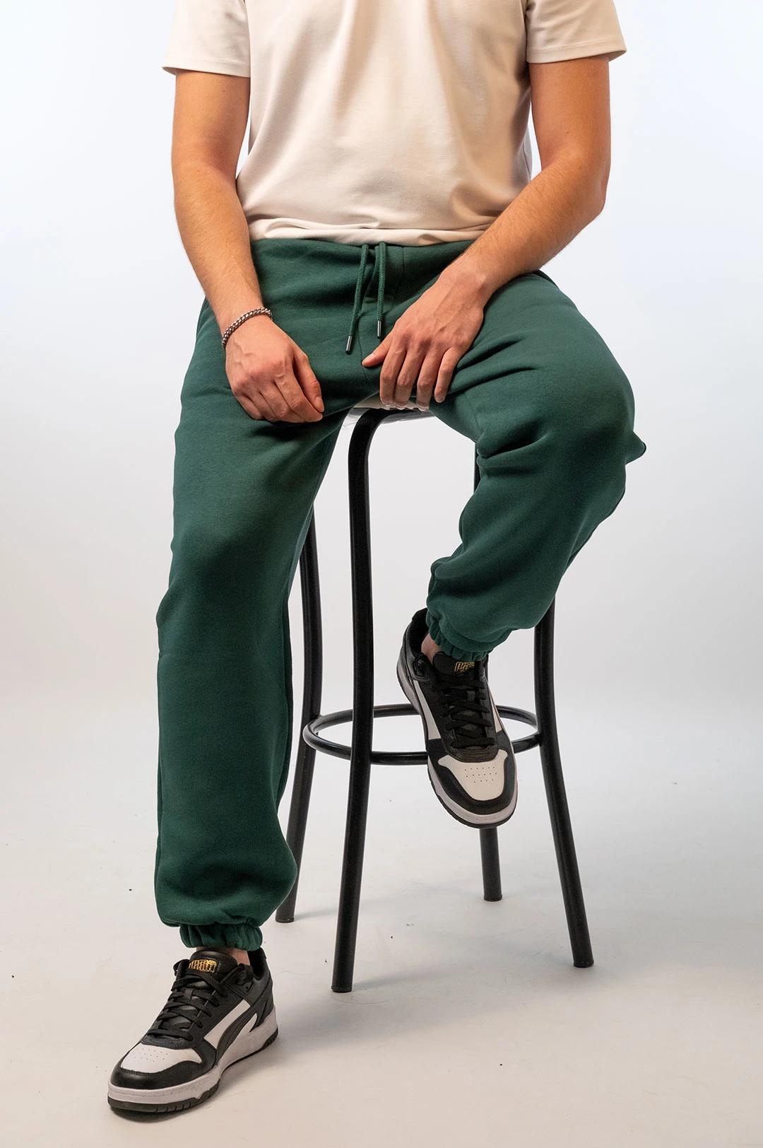 Basic Paça Lastikli Eşofman Alt Nefti