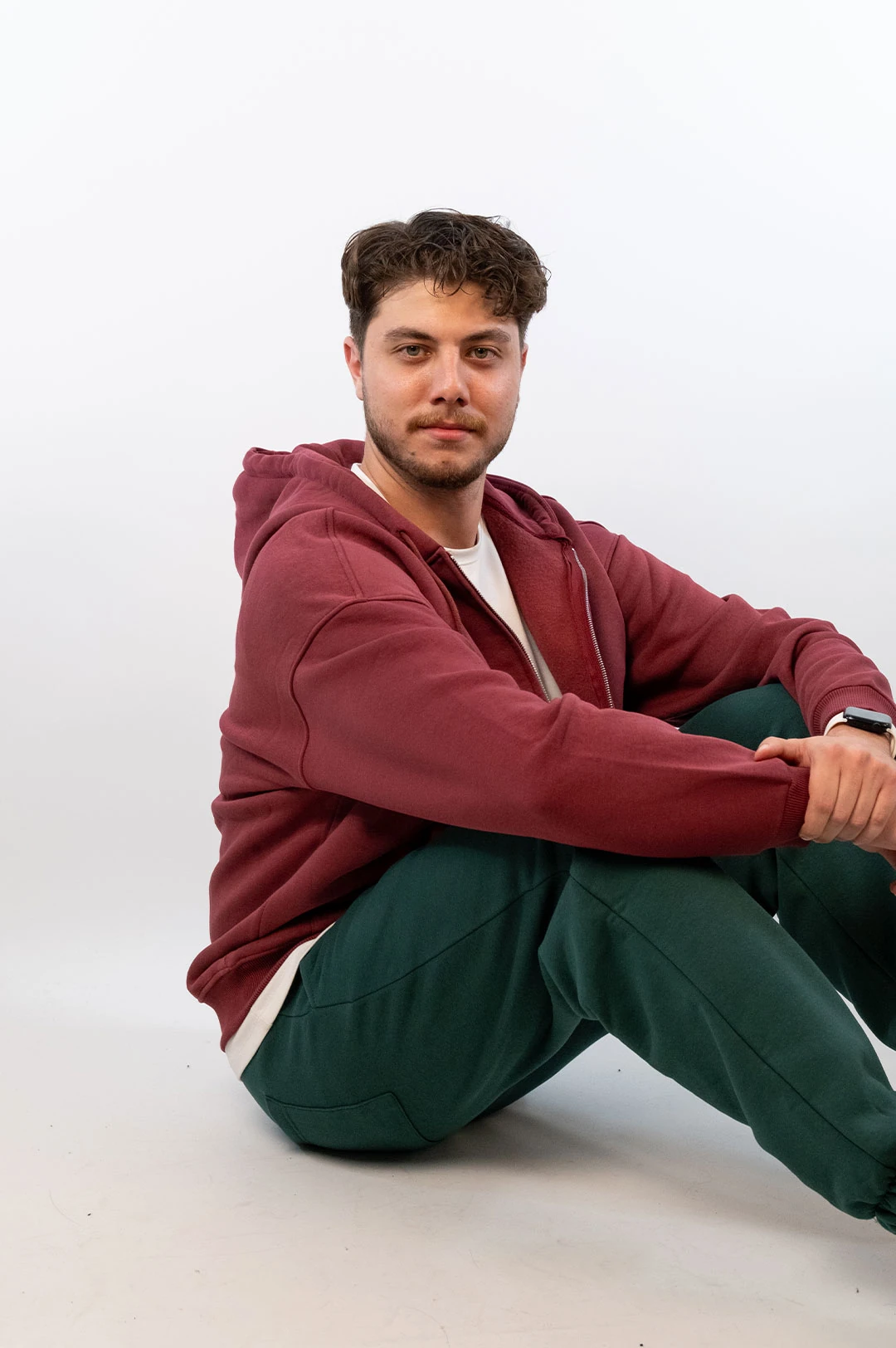 Basıc Fermuarlı Oversize Kapüşonlu Sweatshirt