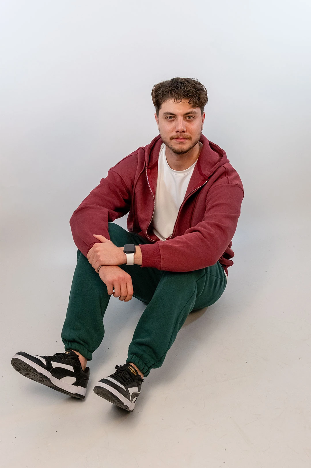 Basıc Fermuarlı Oversize Kapüşonlu Sweatshirt