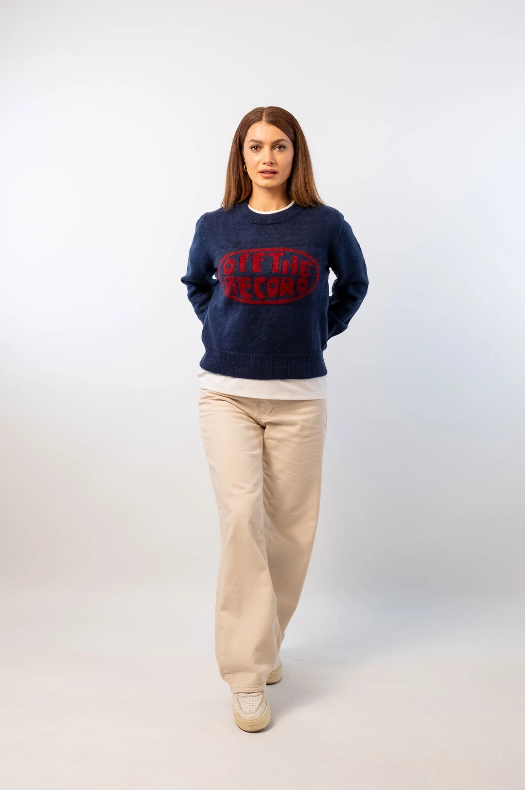 Off The Record Yazılı Bisiklet Yaka Triko Kazak