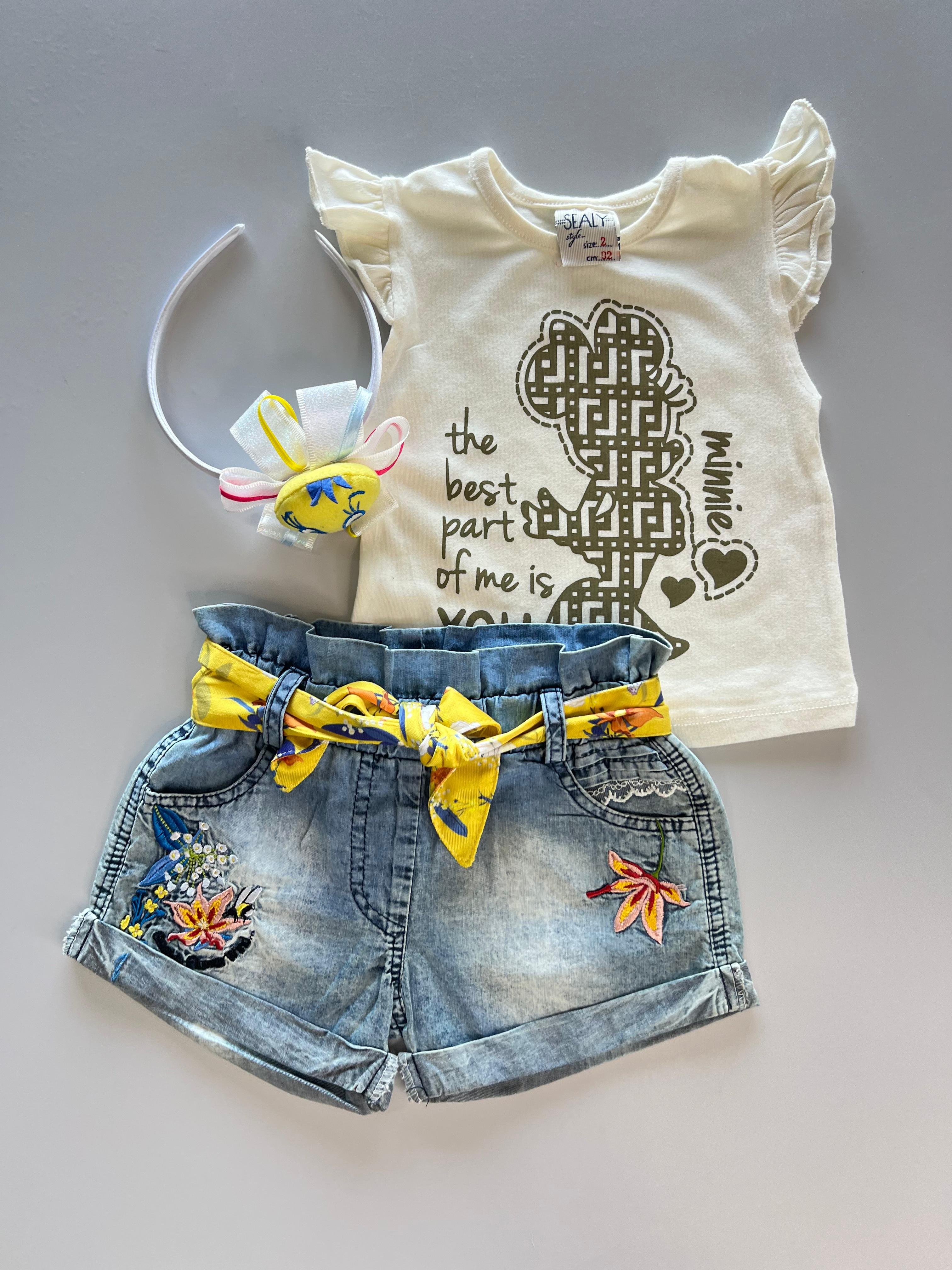 Kot Şort & T-Shirt Kombin ( Tek Kalan Ürün / 2 Yaş )