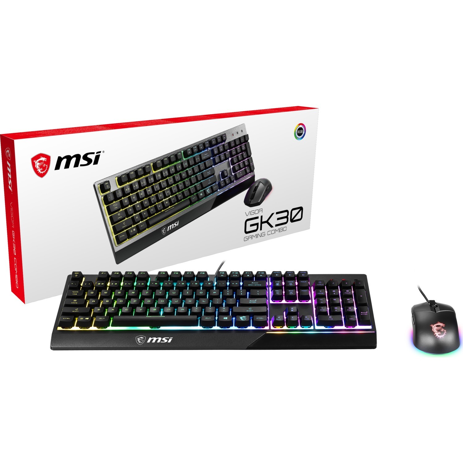 MSI Vigor GK30 Türkçe RGB Gaming Combo Set