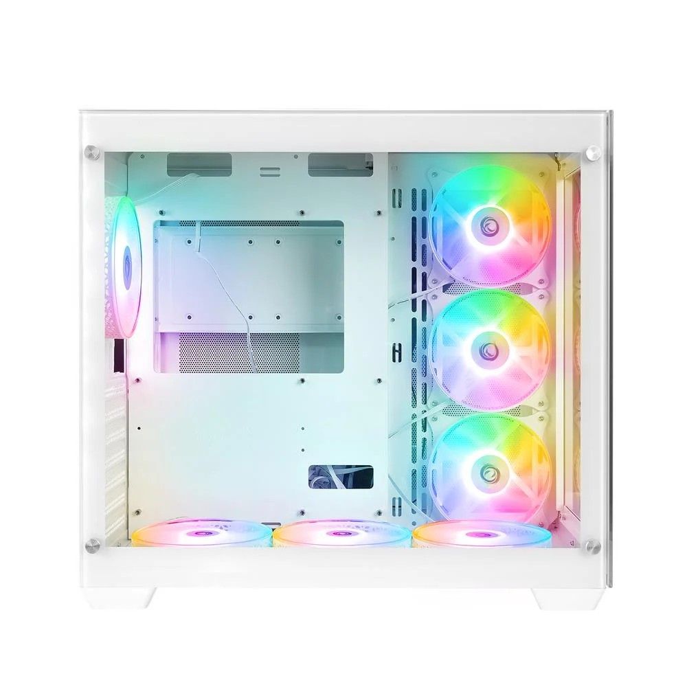 RAMPAGE ICEBLADE WHITE 7x120mm ARGB FANLI MidT ATX GAMING KASA