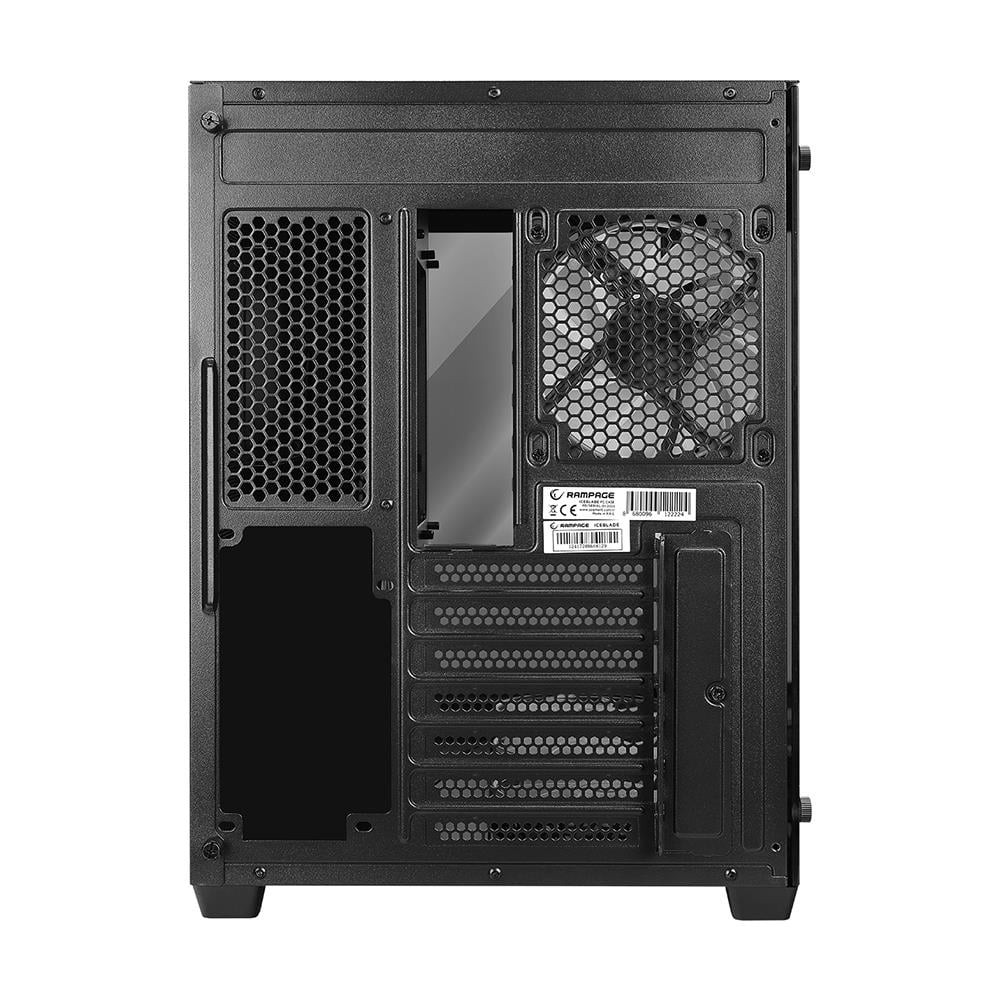 RAMPAGE ICEBLADE BLACK 7x120mm ARGB FANLI MidT ATX GAMING KASA