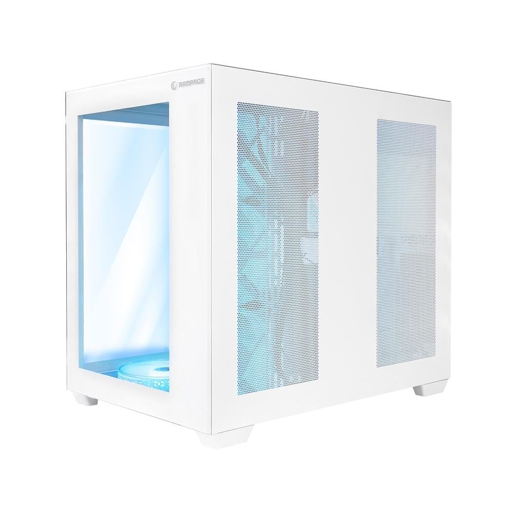 RAMPAGE ICEBLADE WHITE 7x120mm ARGB FANLI MidT ATX GAMING KASA