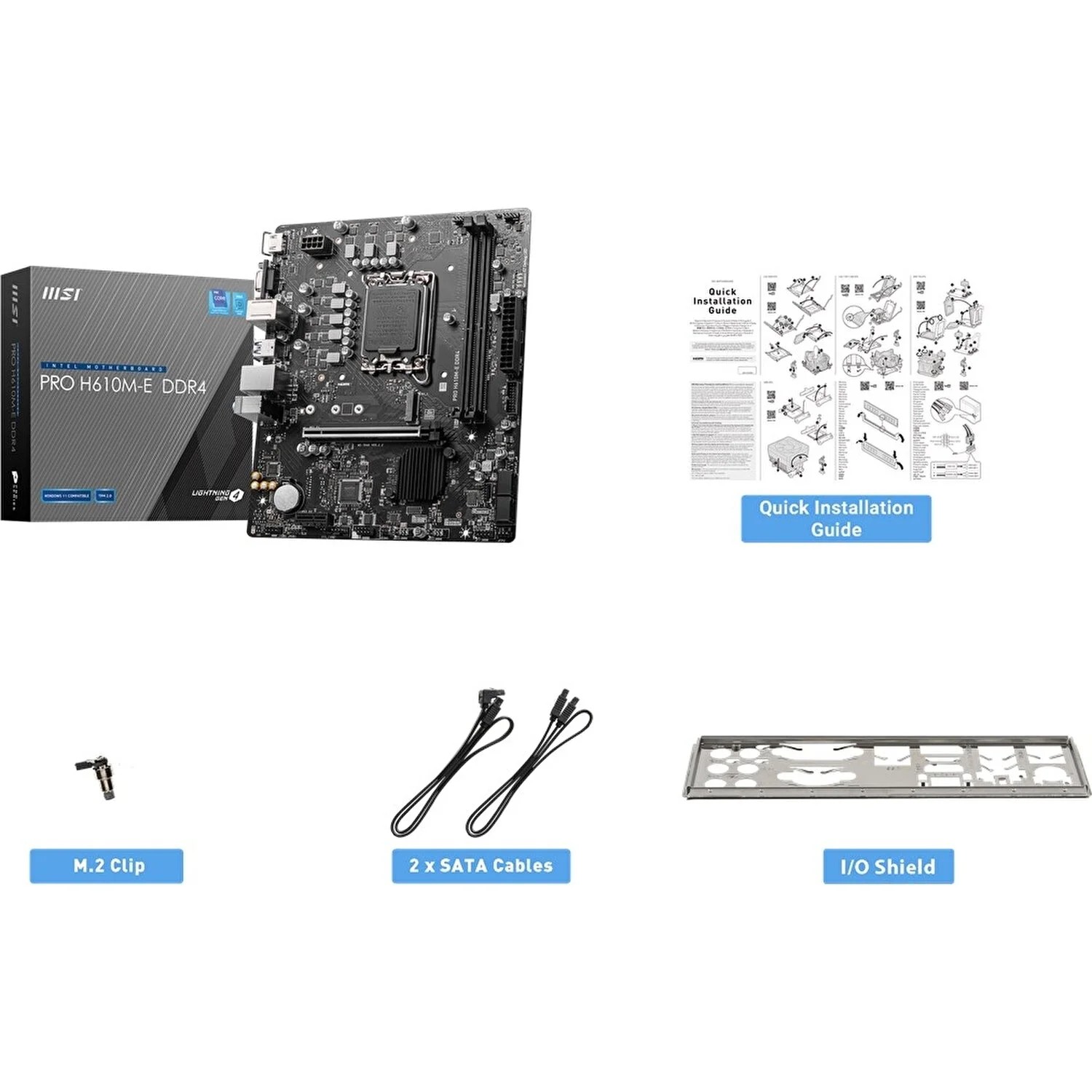 MSI MB PRO H610M-E DDR4 SOKET 1700 DDR4 3200(OC) HDMI VGA M.2 USB3.2 1x 1G LAN mATX Anakart