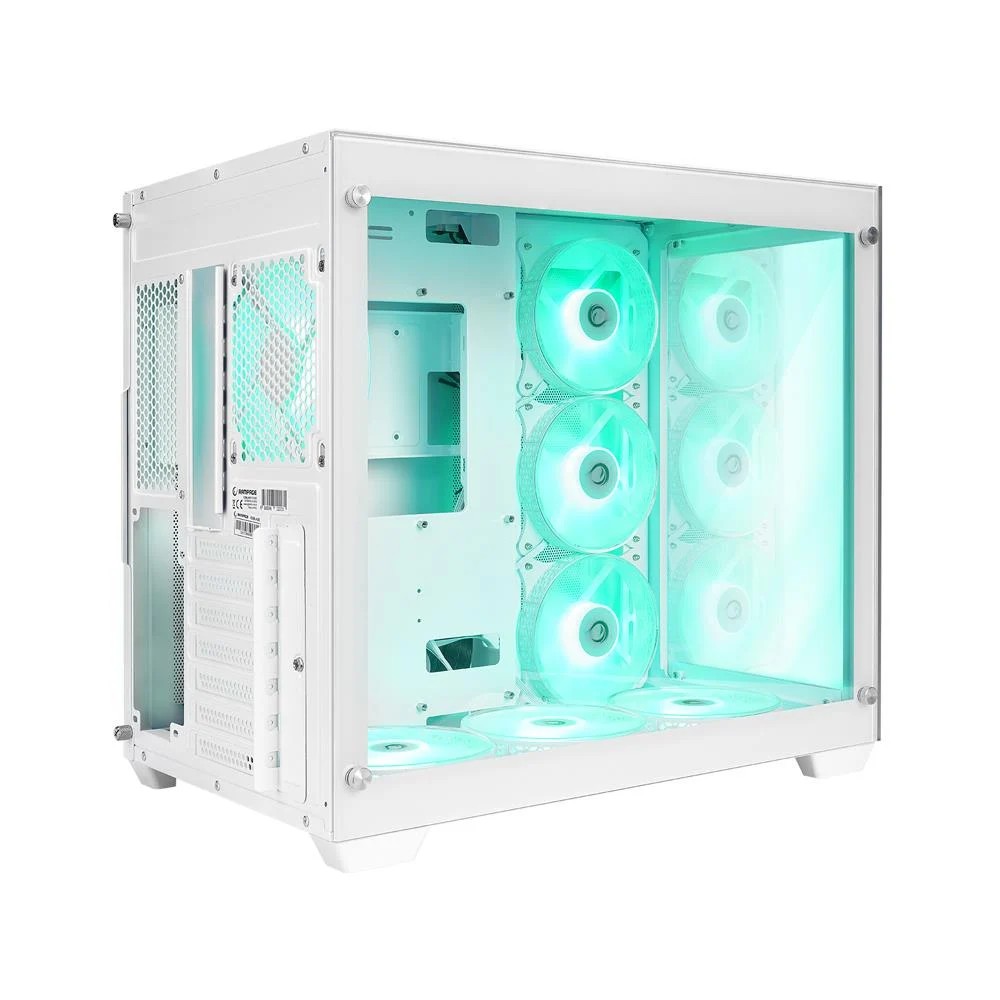 RAMPAGE ICEBLADE WHITE 7x120mm ARGB FANLI MidT ATX GAMING KASA