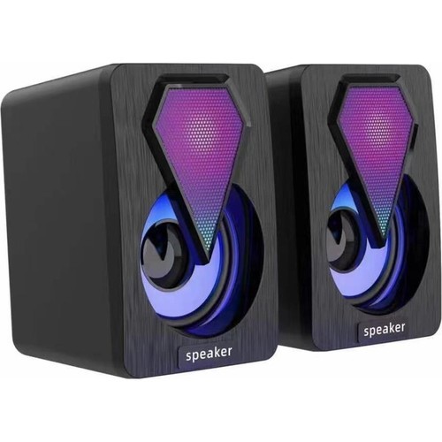 Torima Işıklı Bilgisayar Hoparlörü 1+1 Ses Sistemi 3.5mm Jack Girişli Multimedia USB Speaker D-04