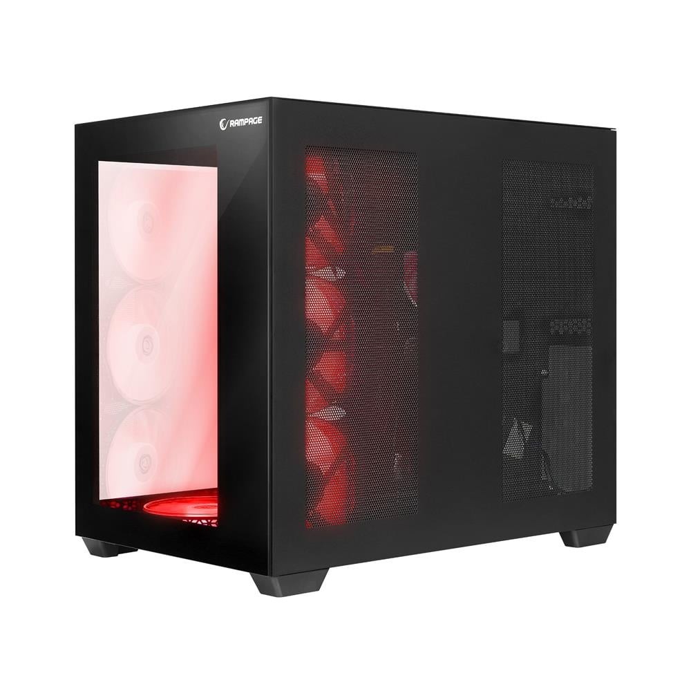 RAMPAGE ICEBLADE BLACK 7x120mm ARGB FANLI MidT ATX GAMING KASA