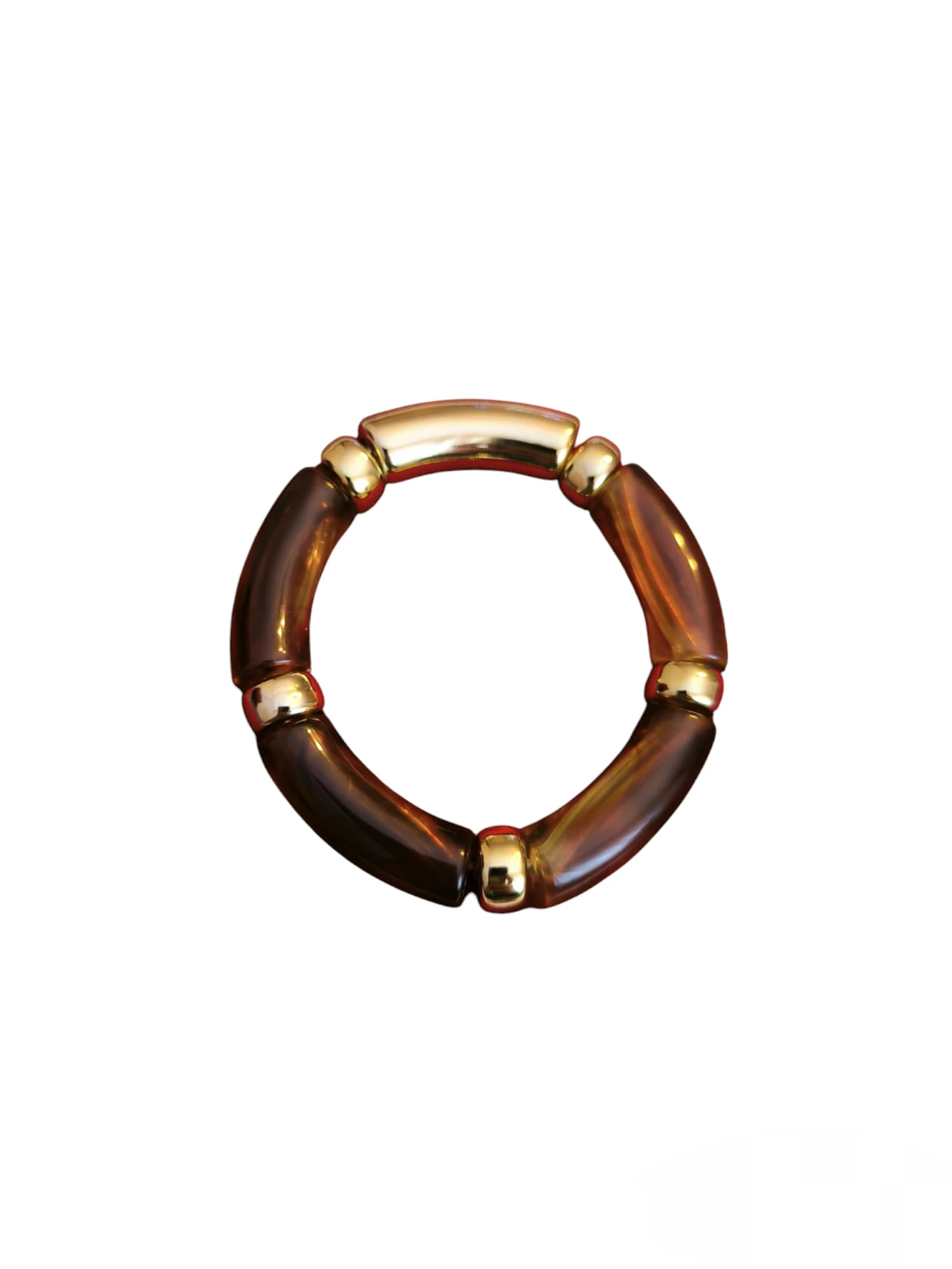 Kahverengi Kemik Lastikli Bilezik