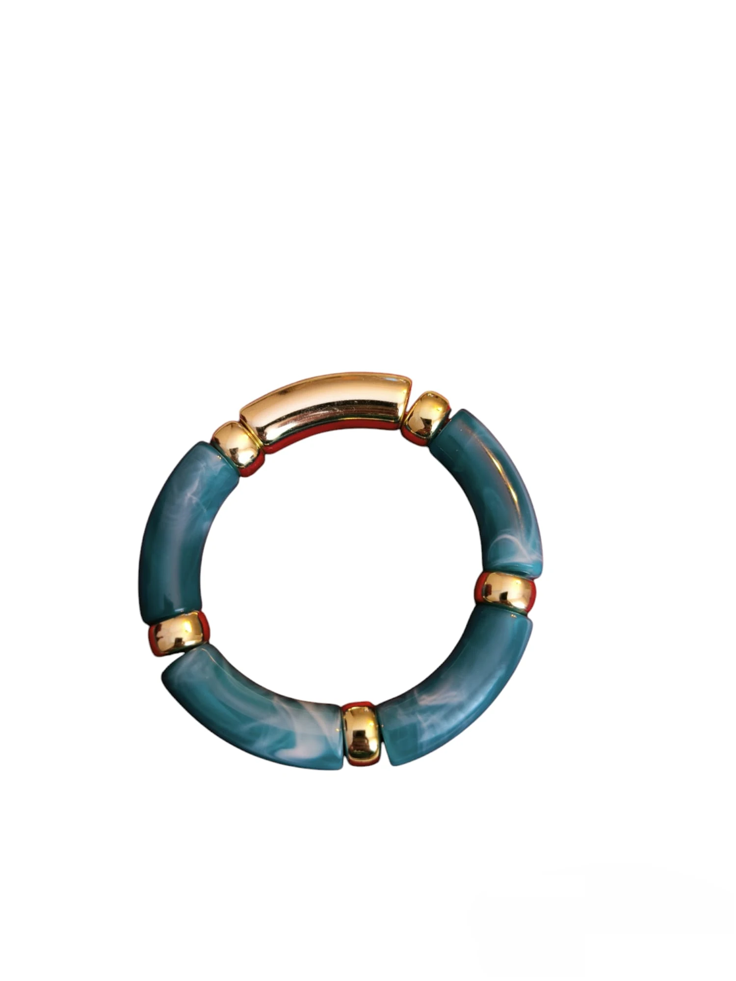 Mavi Kemik Lastikli Bilezik