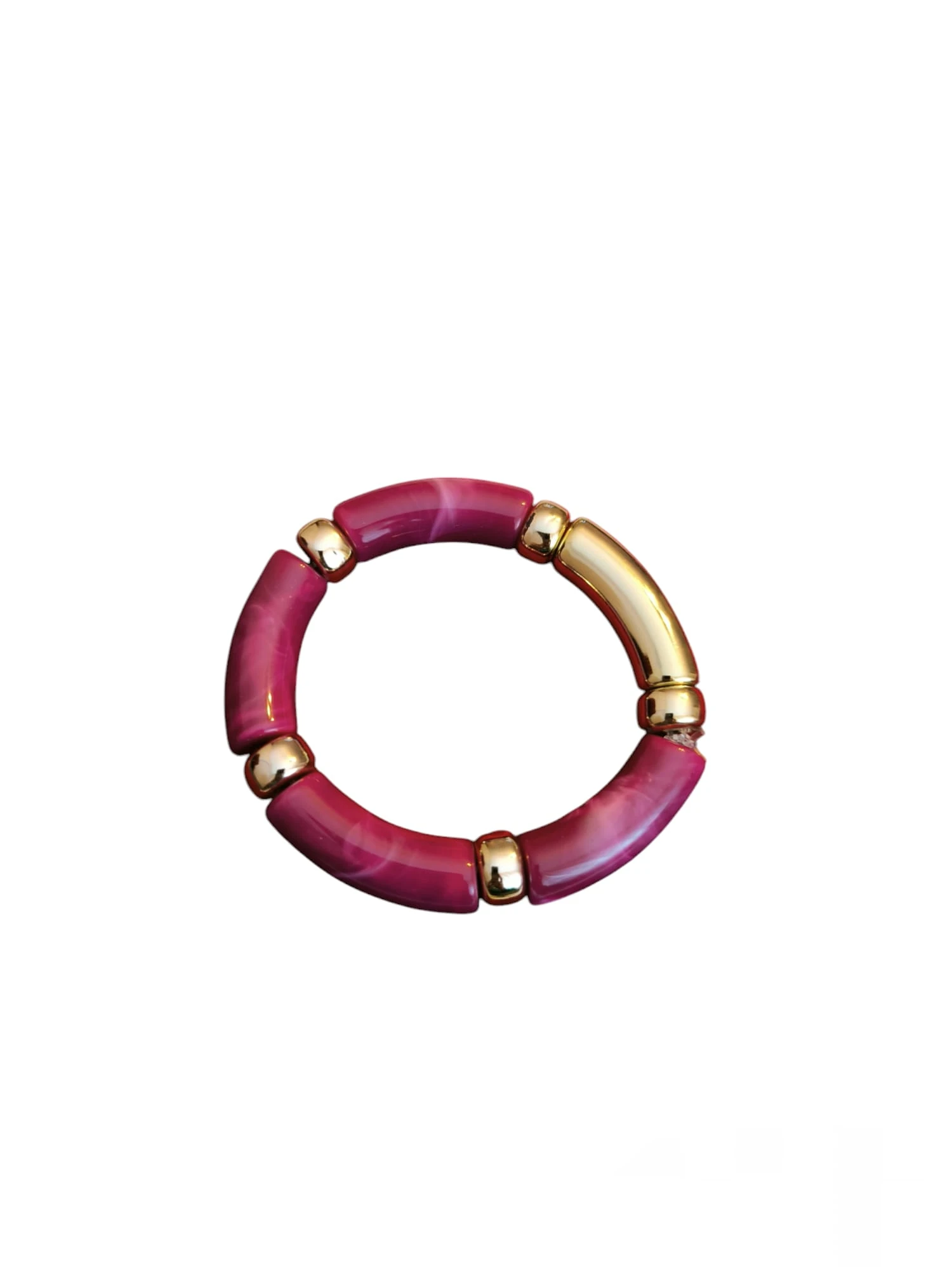 Fuşya Kemik Lastikli Bilezik