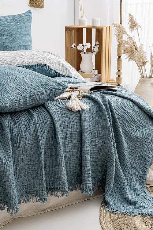 Tek Kişilik Müslin Yatak Örtüsü