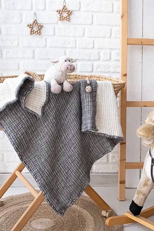 Müslin Bebek Battaniyesi - Gri