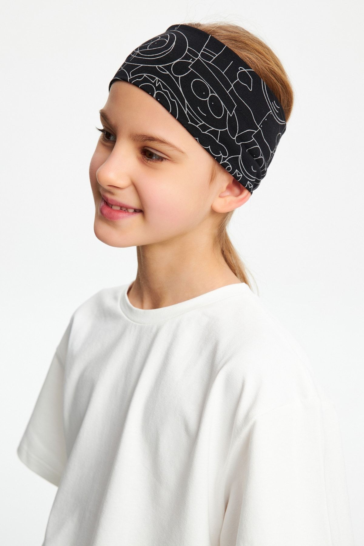 Pamuklu Penye Şort T-shirt Bandana 3'lü Alt Üst Takım