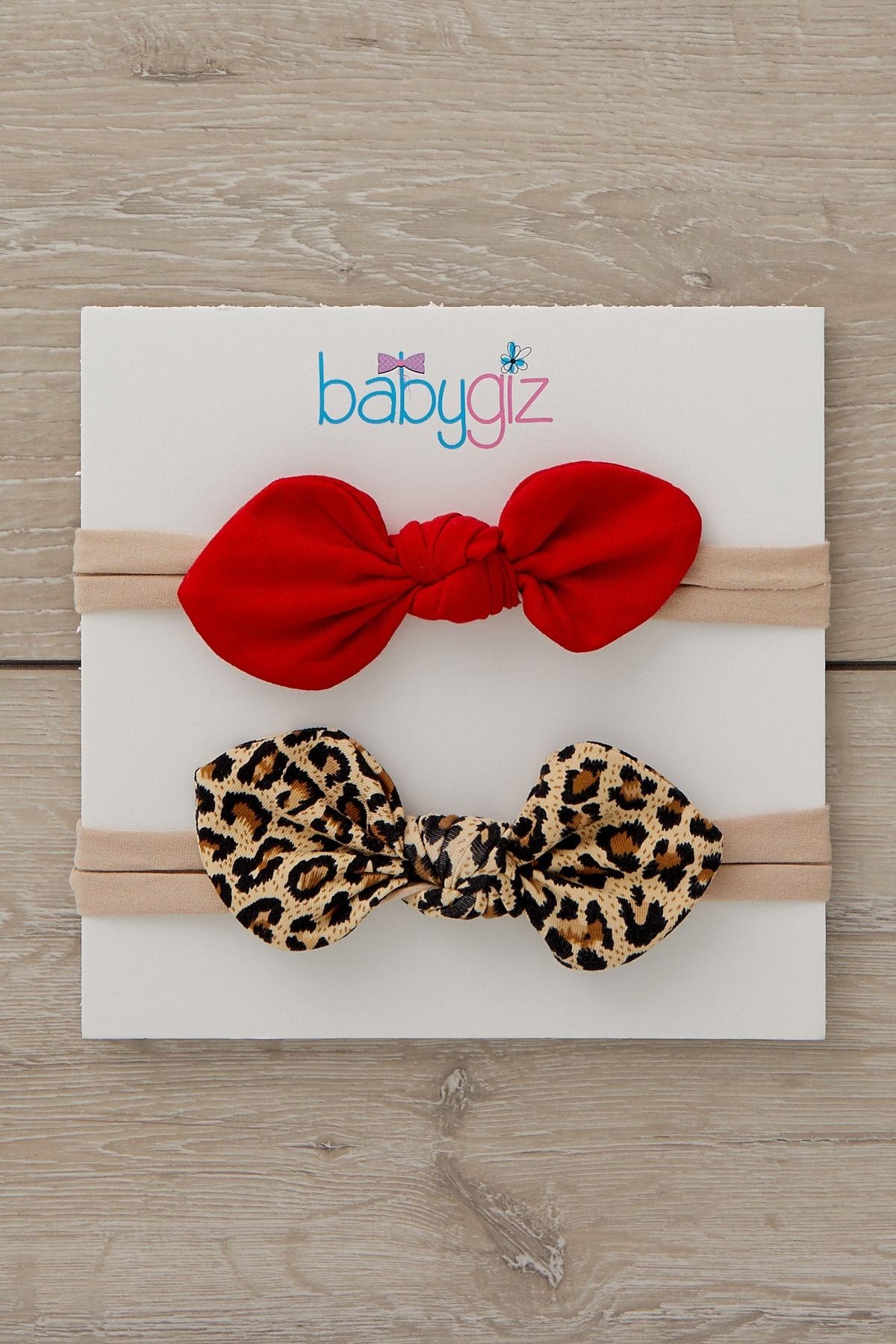 ElYapımı Yumuşak stil ince bağlamalı Doğal Pamuklu Penye Bebek Çocuk Kız Bandana Kırmızı Leopar 2'li