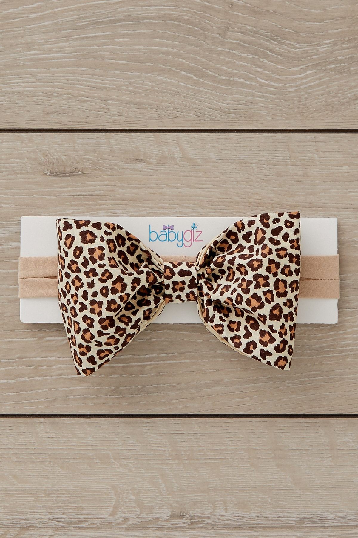 El Yapımı Büyük Fiyonk Doğal Pamuklu Bebek Çocuk Kız Saç Bandı Cool Leopar