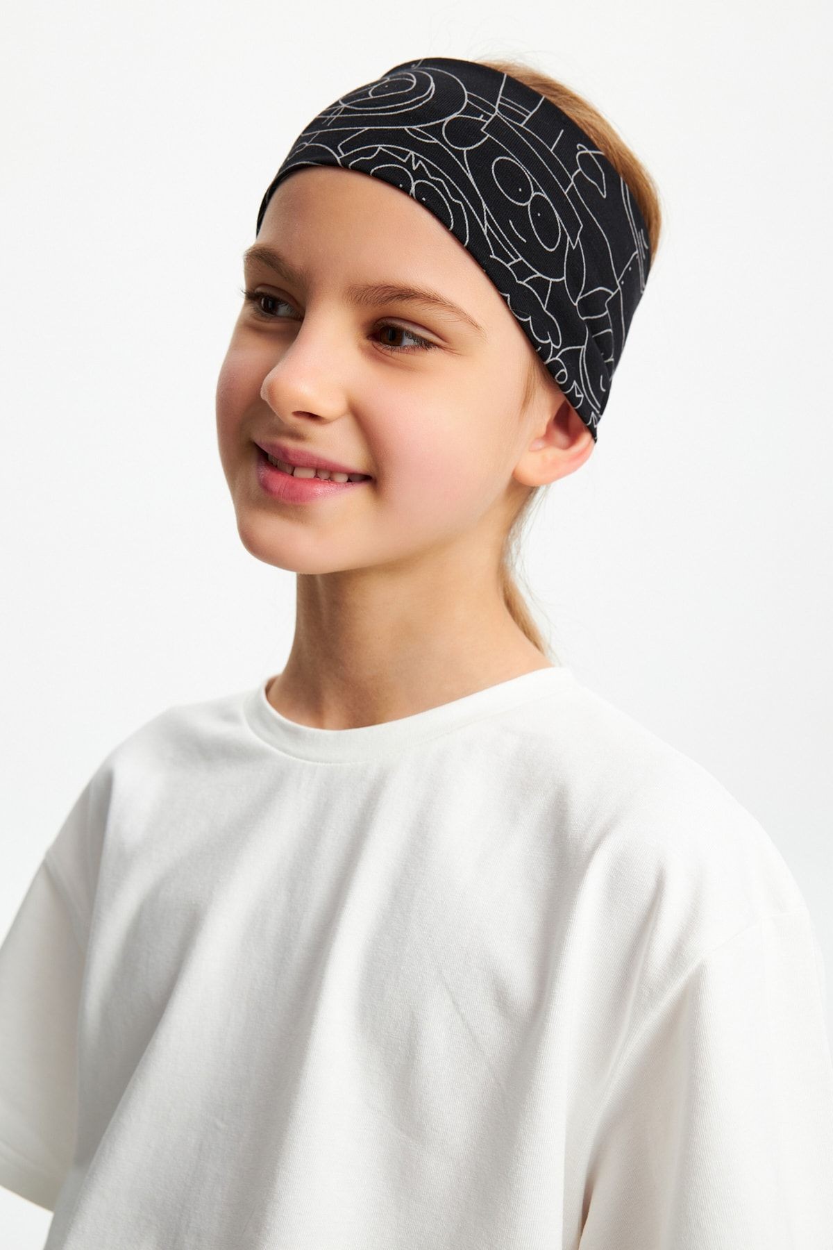 Pamuklu Penye Şort T-shirt Bandana 3'lü Alt Üst Takım