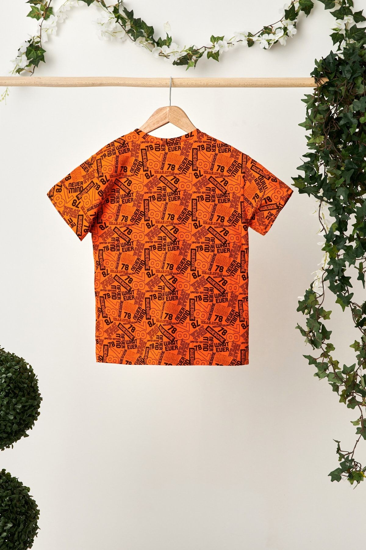 Erkek Çocuk Kısa Kollu Desenli Bisiklet Yaka Terletmez, Yumuşak Rahat %100 Pamuklu Penye T-shirt