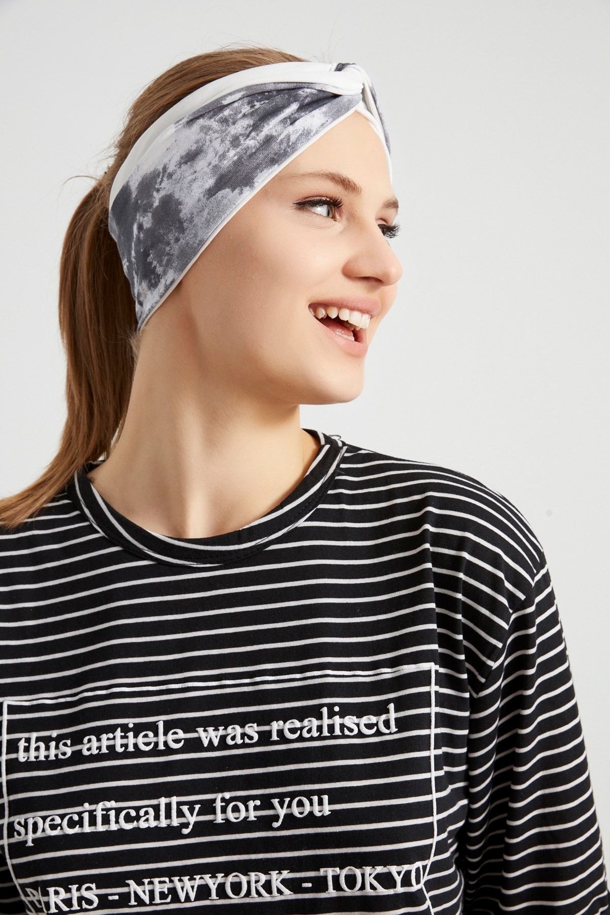 Batik Butik Tasarım Kadın Bandana Saç Bandı, Ekstra Yumuşak, Esnek, Doğal, Pamuklu Penye
