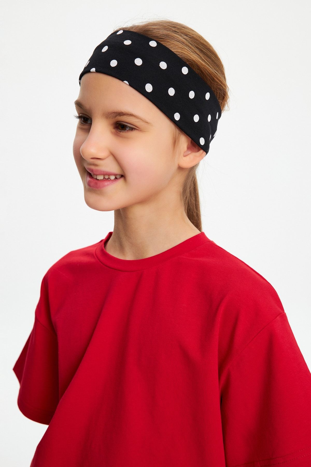 Kız %100 Pamuklu Penye Şort T-shirt Bandana 3^lü Alt Üst Takım -spor Rahat Koleksiyon 3