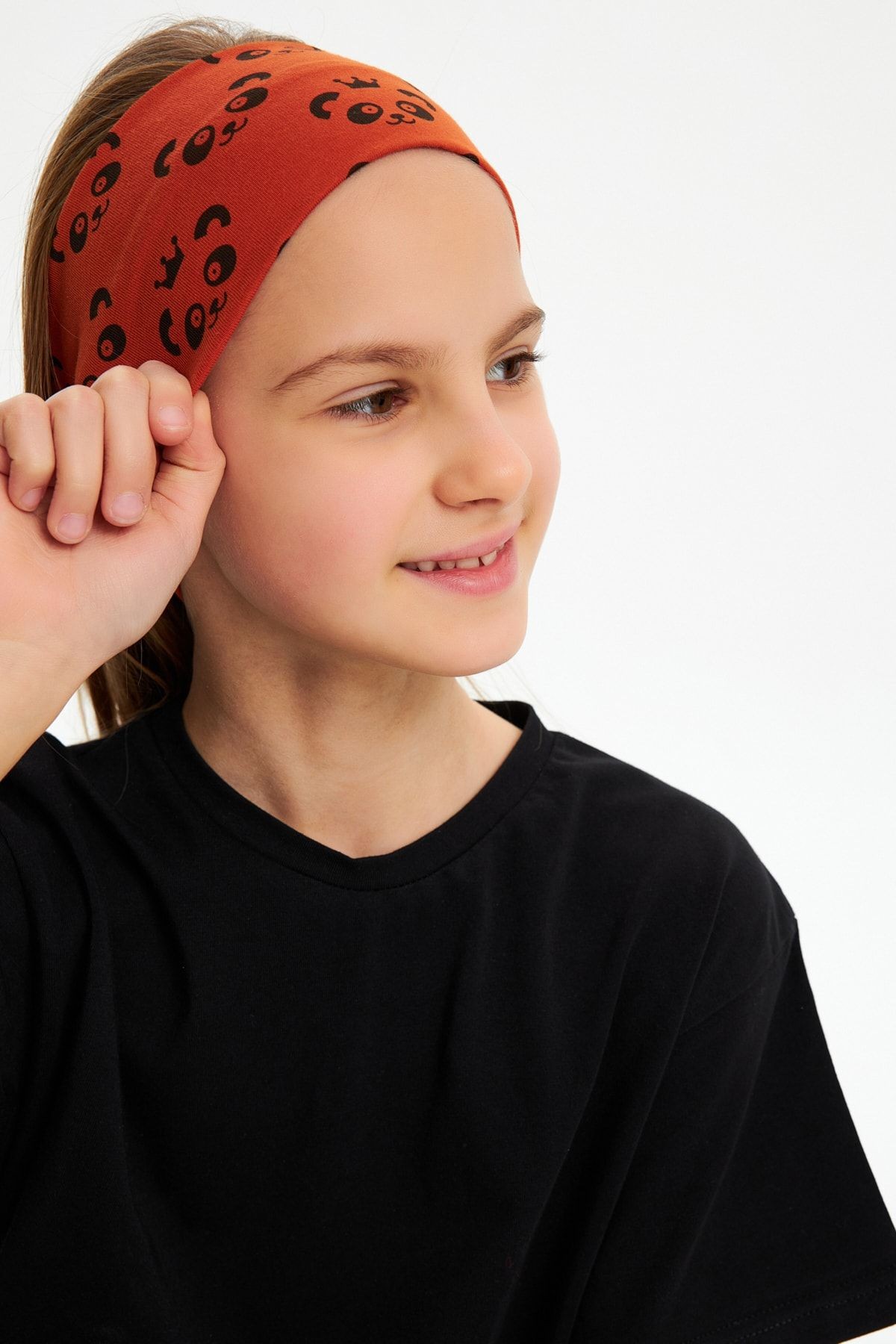 Kız %100 Pamuklu Penye Şort T-shirt Bandana 3^lü Alt Üst Takım