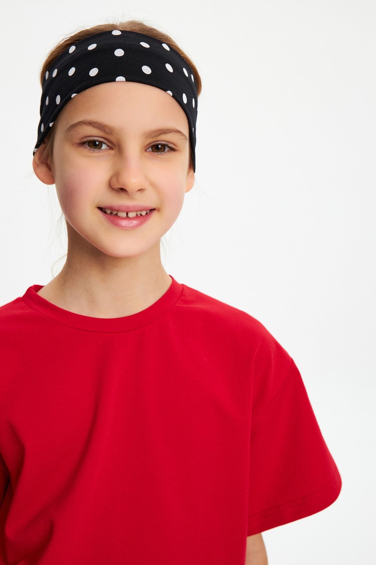 Kız %100 Pamuklu Penye Şort T-shirt Bandana 3^lü Alt Üst Takım -spor Rahat Koleksiyon 3