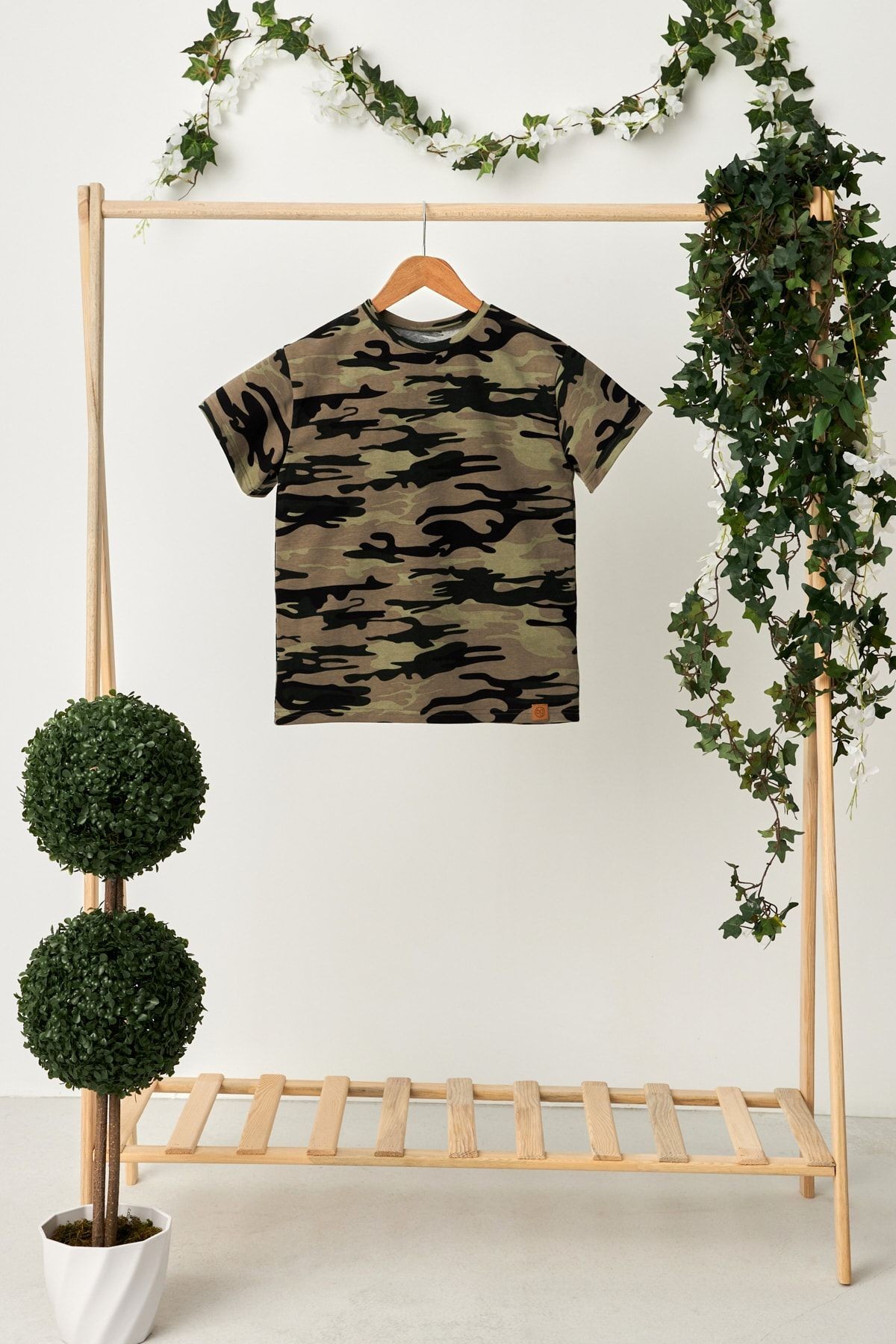 Kız  Pamuklu Penye T-shirt Bandana 2li Takım