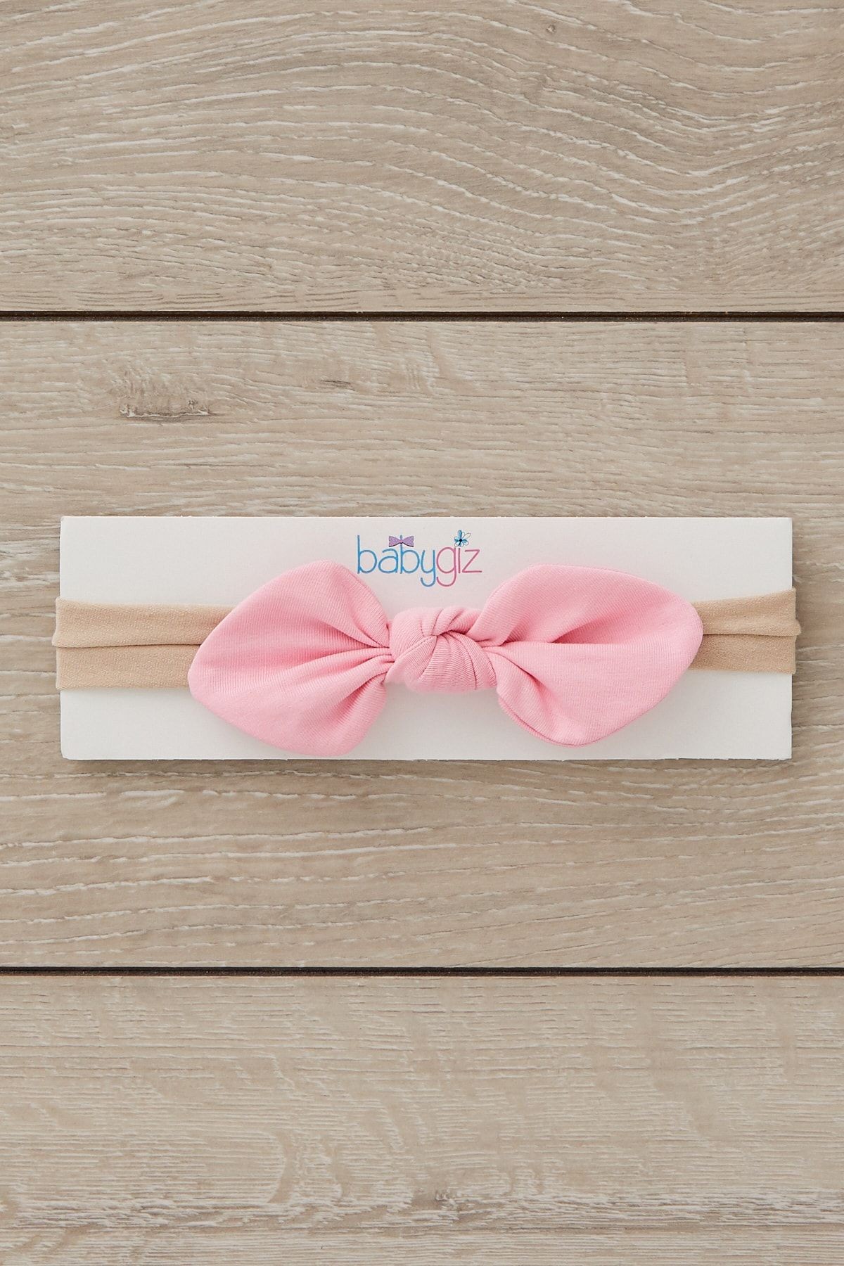El Yapımı Yumuşak stil ince bağlamalı Doğal Pamuklu Penye 2'li Bebek Çocuk Kız Bandana Batik Pembe
