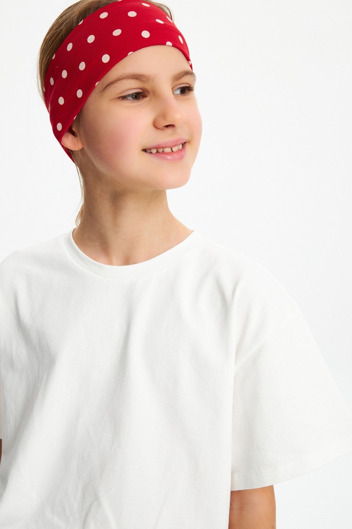 Kız %100 Pamuklu Penye Şort T-shirt Bandana 3^lü Alt Üst Takım