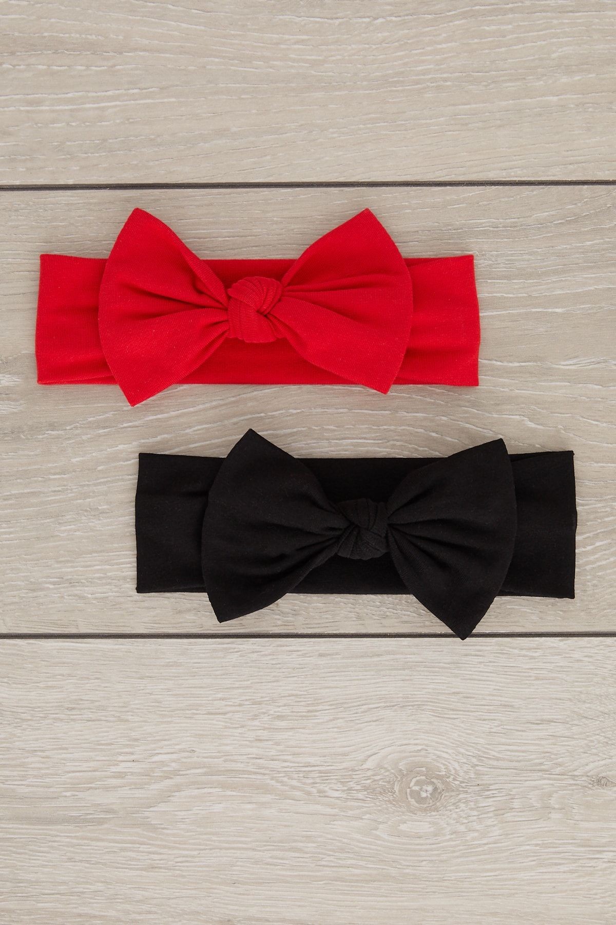 El Yapımı Yumuşak Fiyonk Bağlamalı Doğal Pamuklu Penye 2'li Bebek Çocuk Kız Bandana Turuncu Mavi