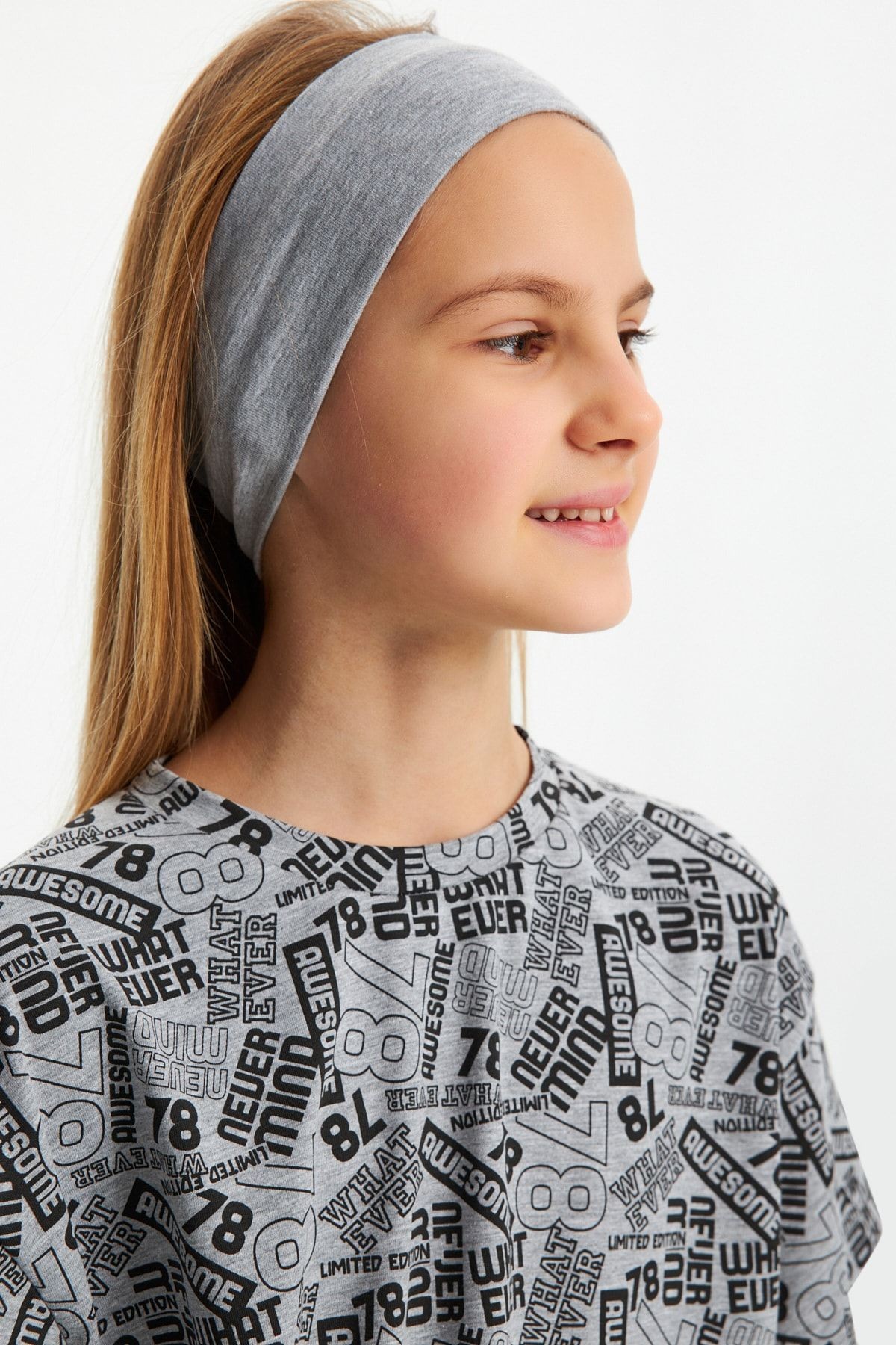 Kız %100 Pamuklu Penye T-shirt Bandana 2^li Takım -spor Rahat Best Of Koleksiyon 4