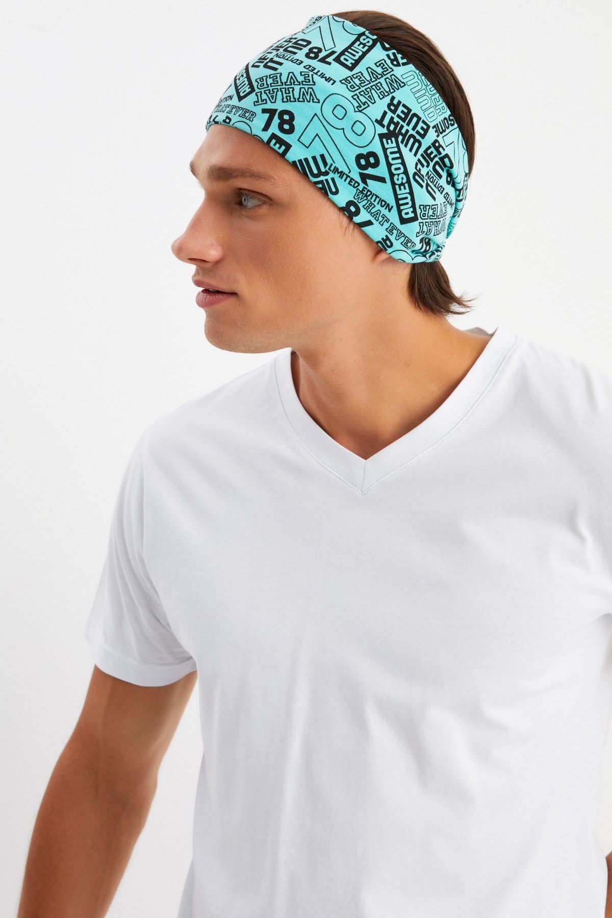 Erkek Pamuklu Penye, Kaymaz, Ultra Hafif, Spor Geniş Saç Bandı Bandana Buff