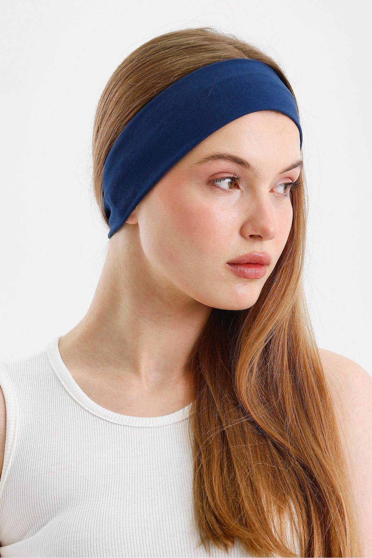 Kadın %100 Pamuklu Penye, Kaymaz, Terletmez, Ultra Hafif, Spor Saç Bandı Bandana