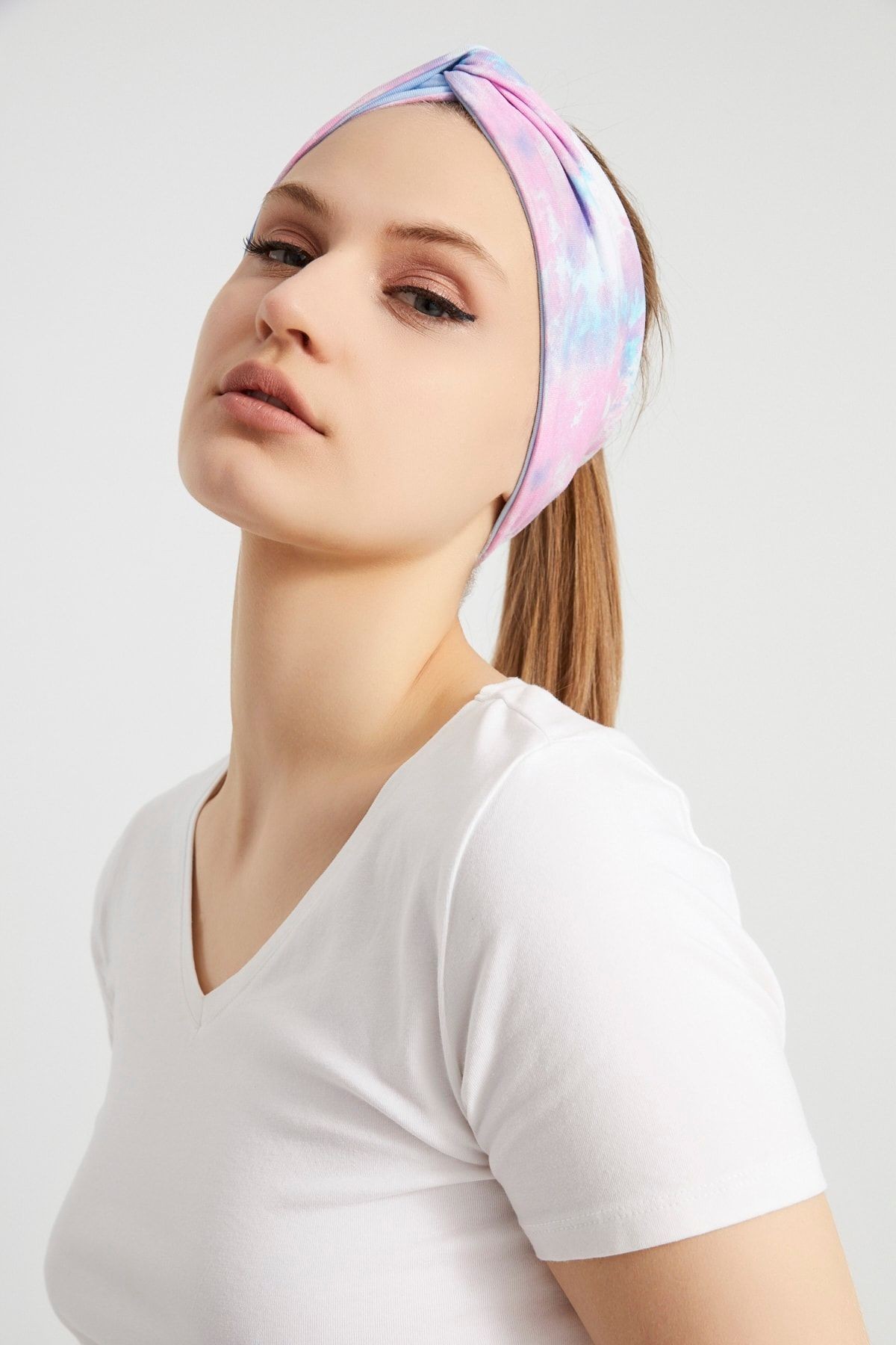 Batik Aqua, Butik Tasarım Kadın Bandana Saç Bandı, Ekstra Yumuşak, Esnek, Doğal, Pamuklu Penye