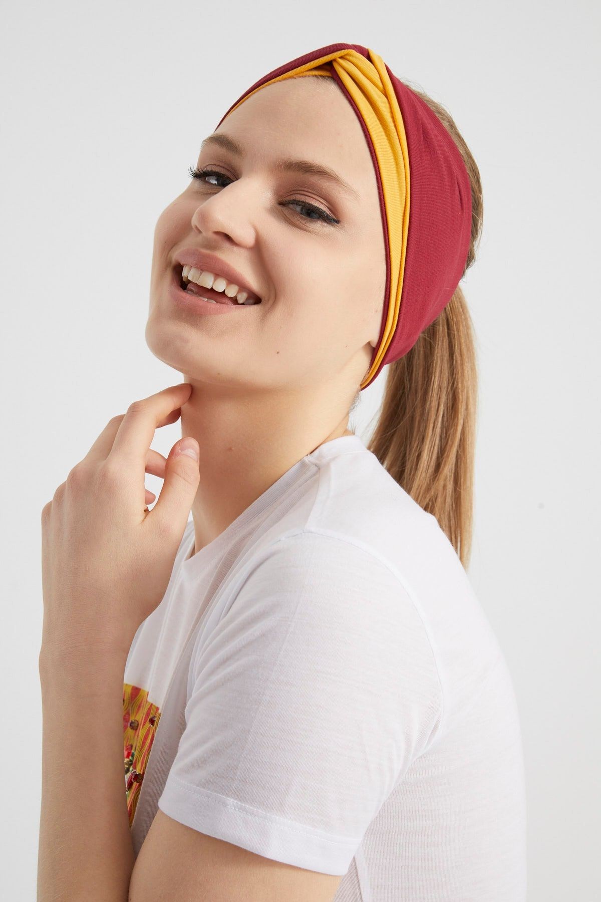 Butik Tasarım Kadın Bandana Saç Bandı, Ekstra Yumuşak, Esnek, Doğal, Pamuklu Penye