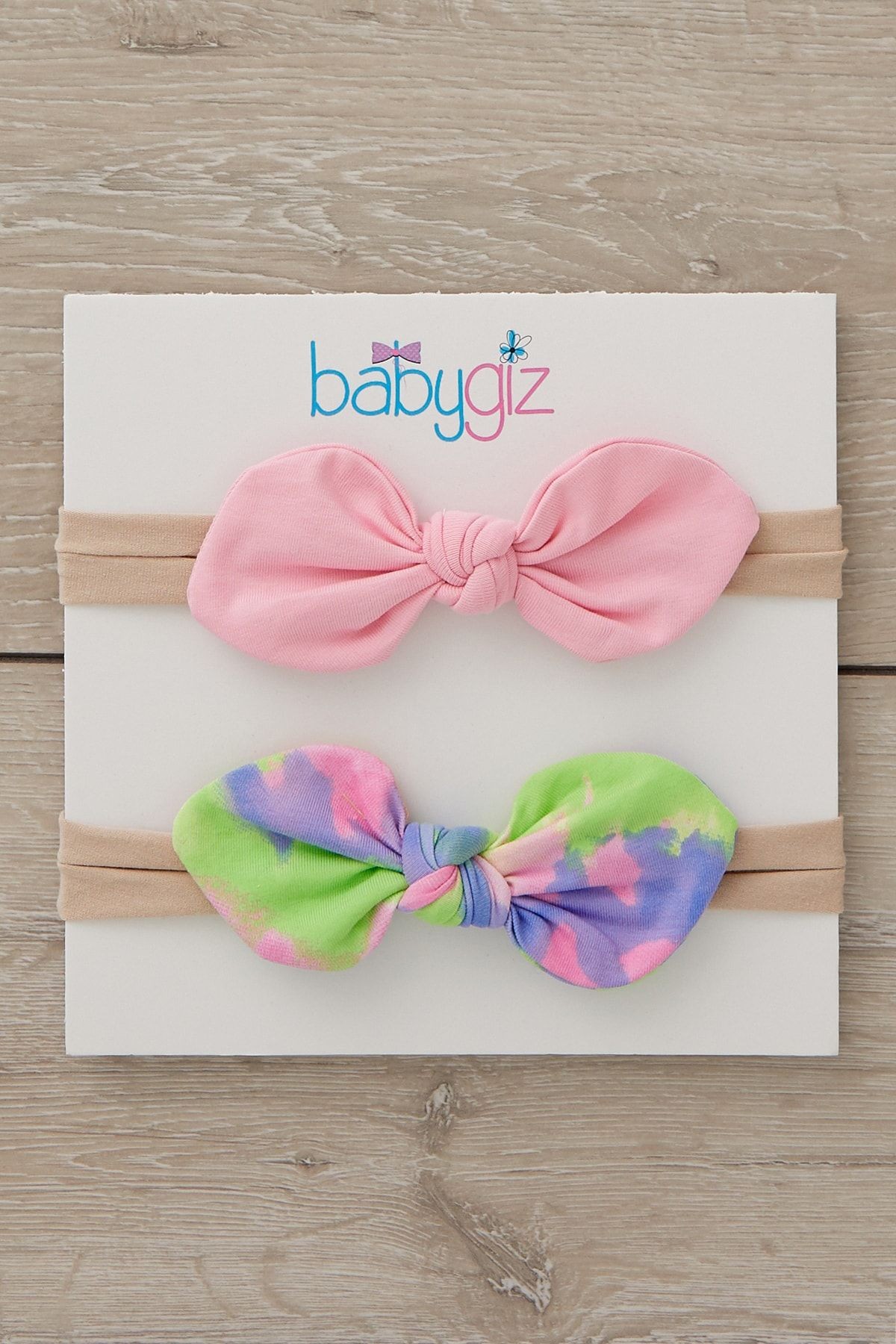 El Yapımı Yumuşak stil ince bağlamalı Doğal Pamuklu Penye 2'li Bebek Çocuk Kız Bandana Batik Pembe