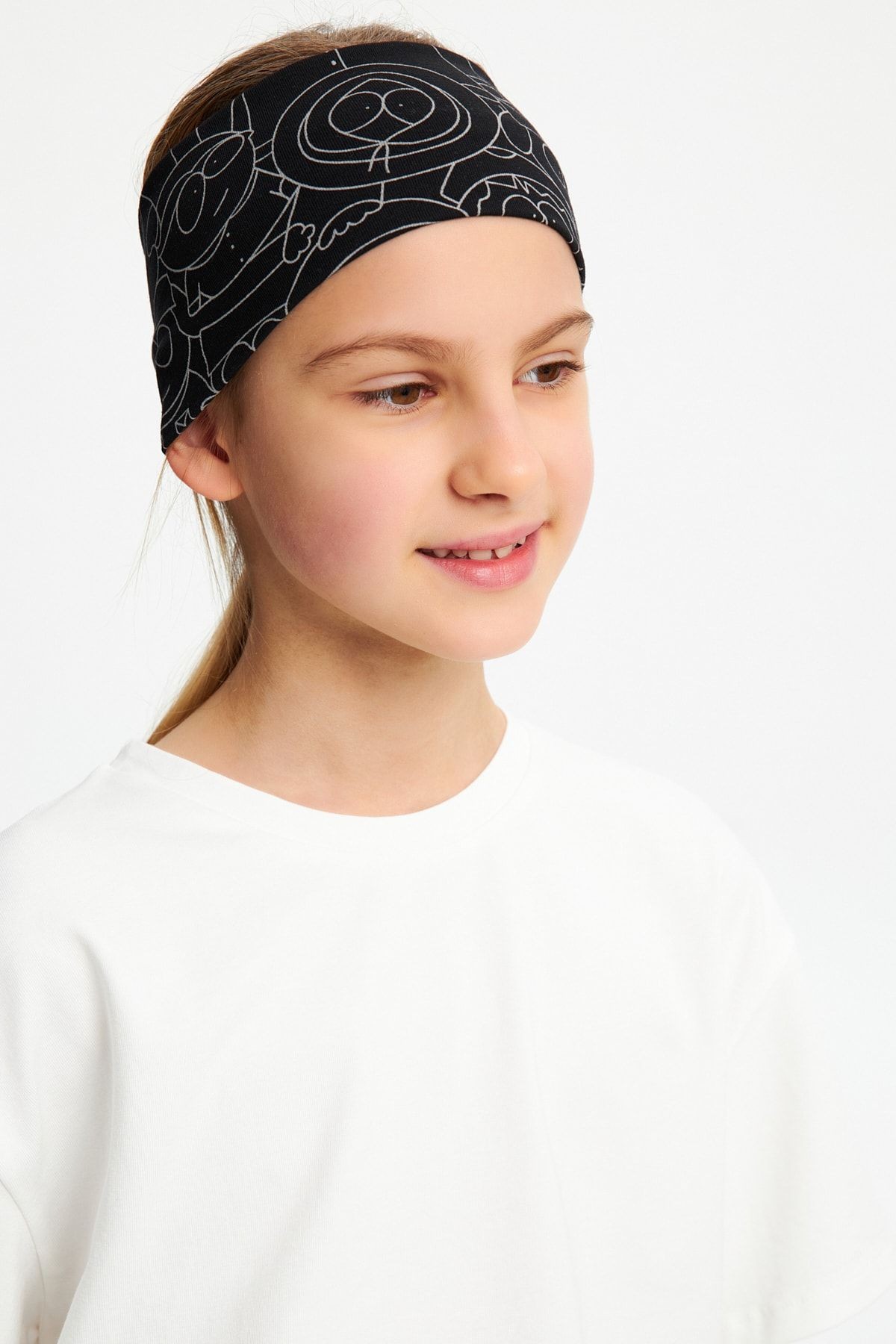 Pamuklu Penye Şort T-shirt Bandana 3'lü Alt Üst Takım