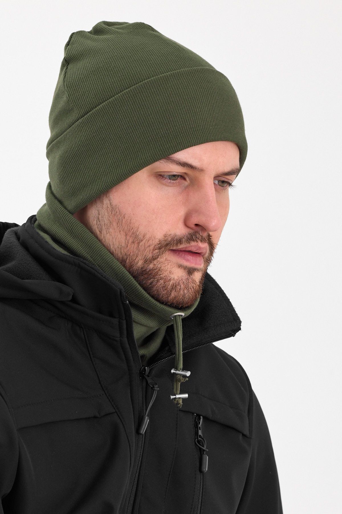 Erkek Balıkçı Style Pamuklu Kaşkorse, Terletmez, Ultra Hafif, Yumuşak Bere Boyunluk Takım