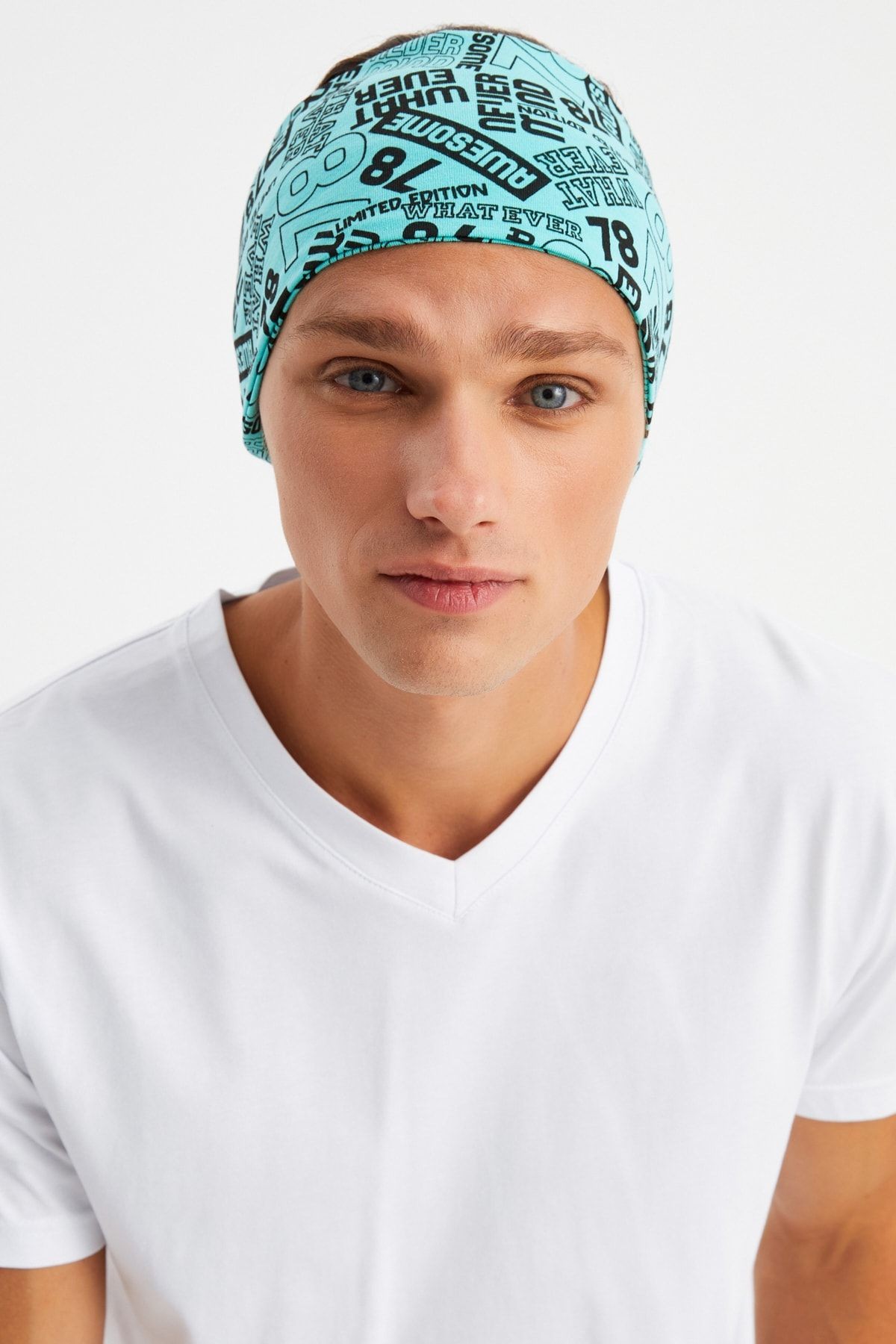 Erkek Pamuklu Penye, Kaymaz, Ultra Hafif, Spor Geniş Saç Bandı Bandana Buff
