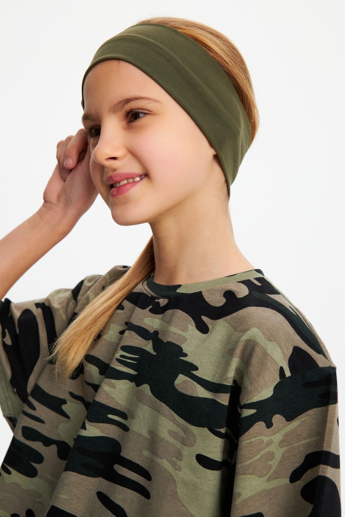 Kız %100 Pamuklu Penye Şort T-shirt Bandana 3^lü Alt Üst Takım -spor Rahat Koleksiyon 10