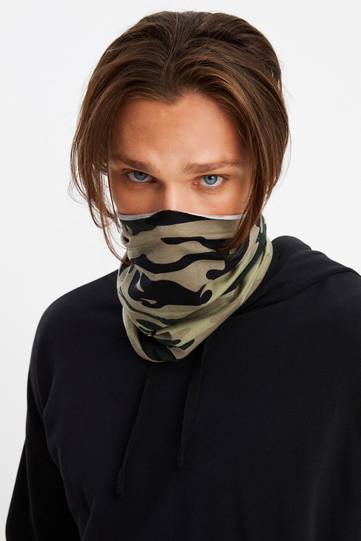 Erkek 4 Fonksiyonlu Koruyucu Pamuklu, Esnek, Terletmez, Bandana, Boyunluk, Maske