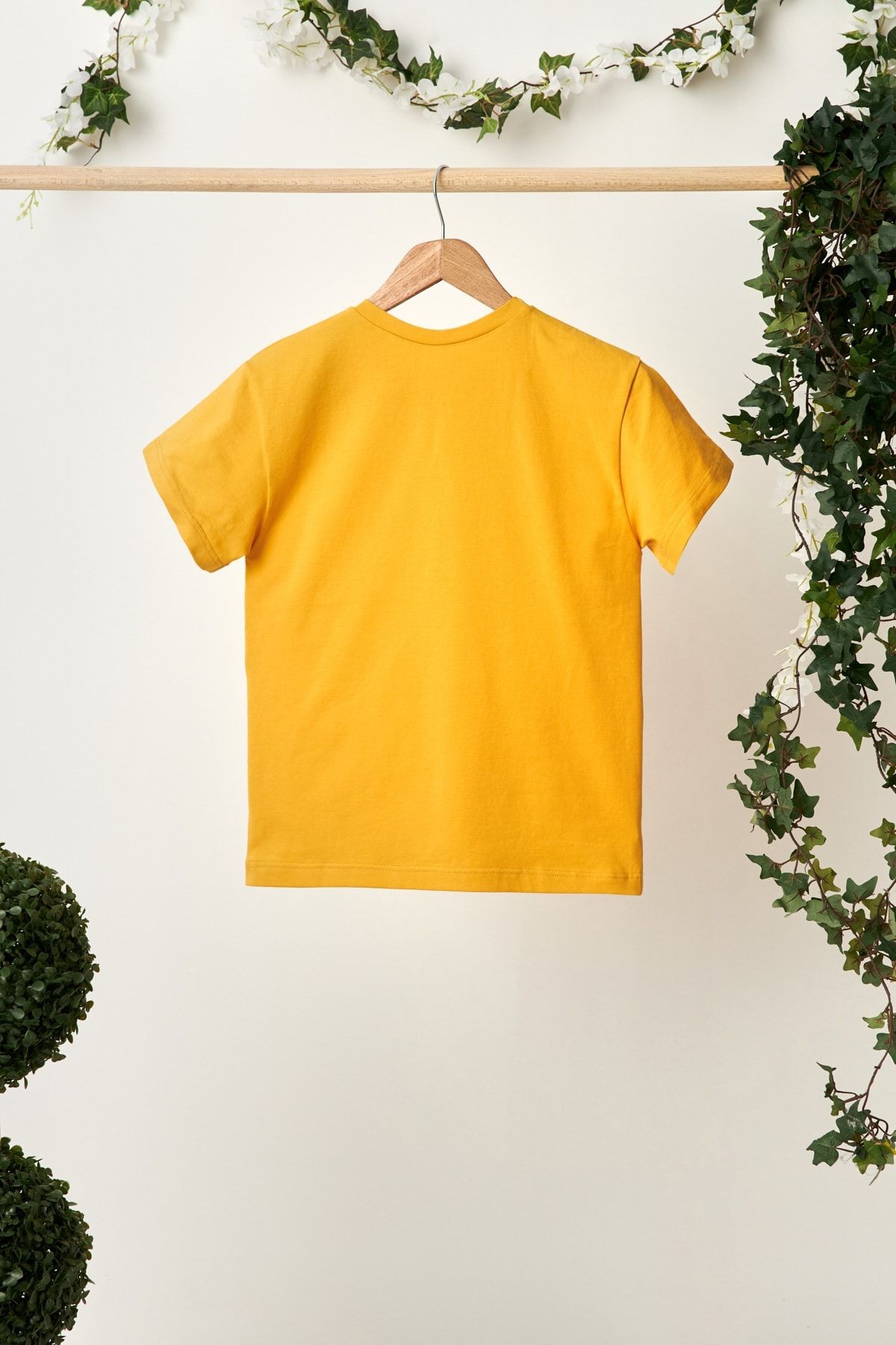 Erkek Çocuk Kısa Kollu Bisiklet Yaka Terletmez Yumuşak Rahat %100 Pamuklu Penye T-shirt
